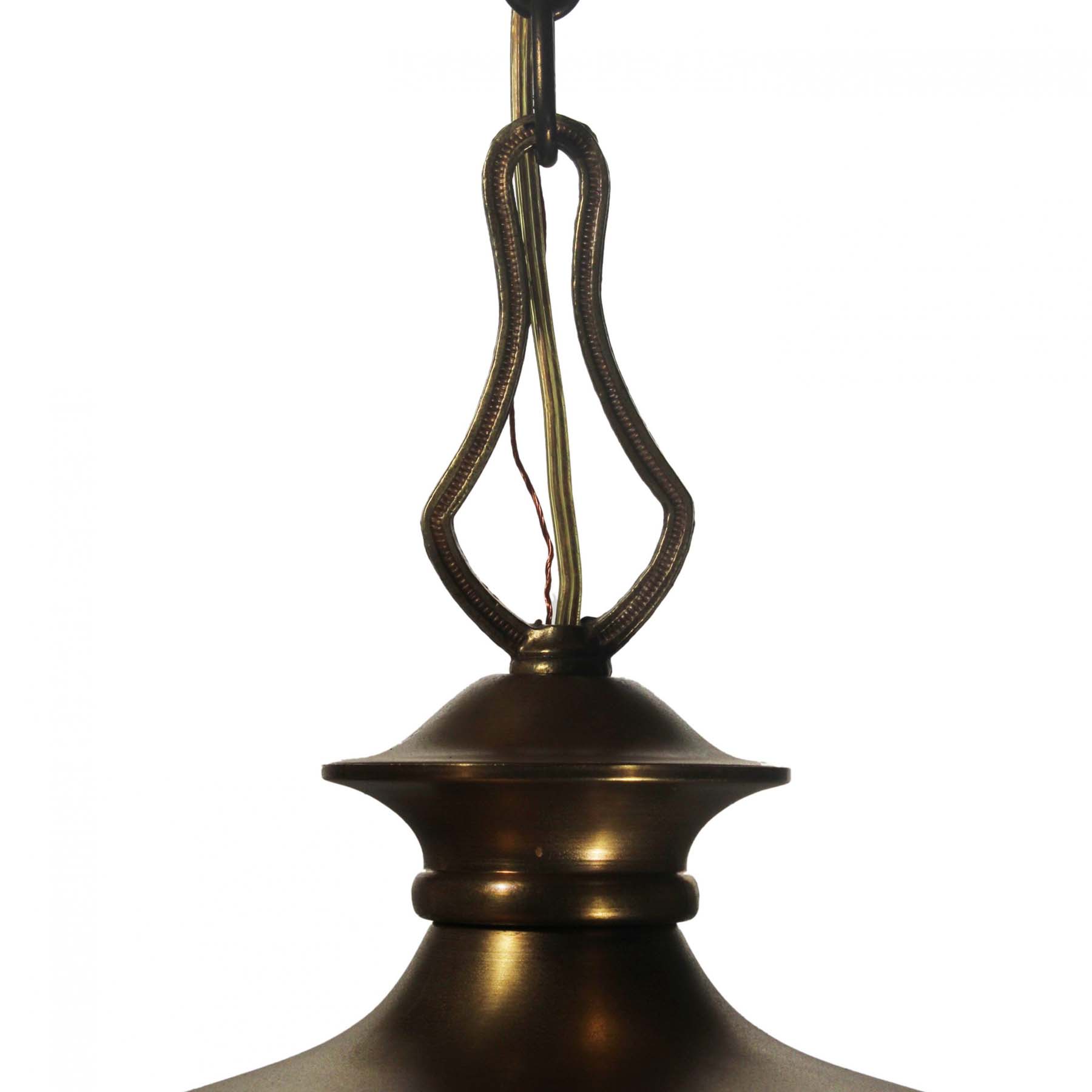 SOLD Brass Two Light Chandelier with Prisms, Antique Lighting-67018