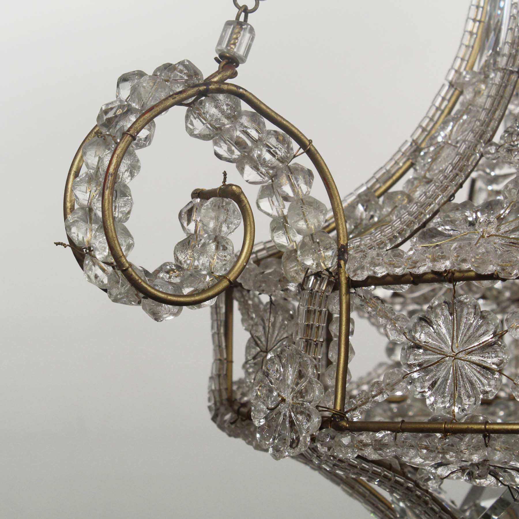 SOLD Vintage Italian Glass Beaded Chandelier-67059