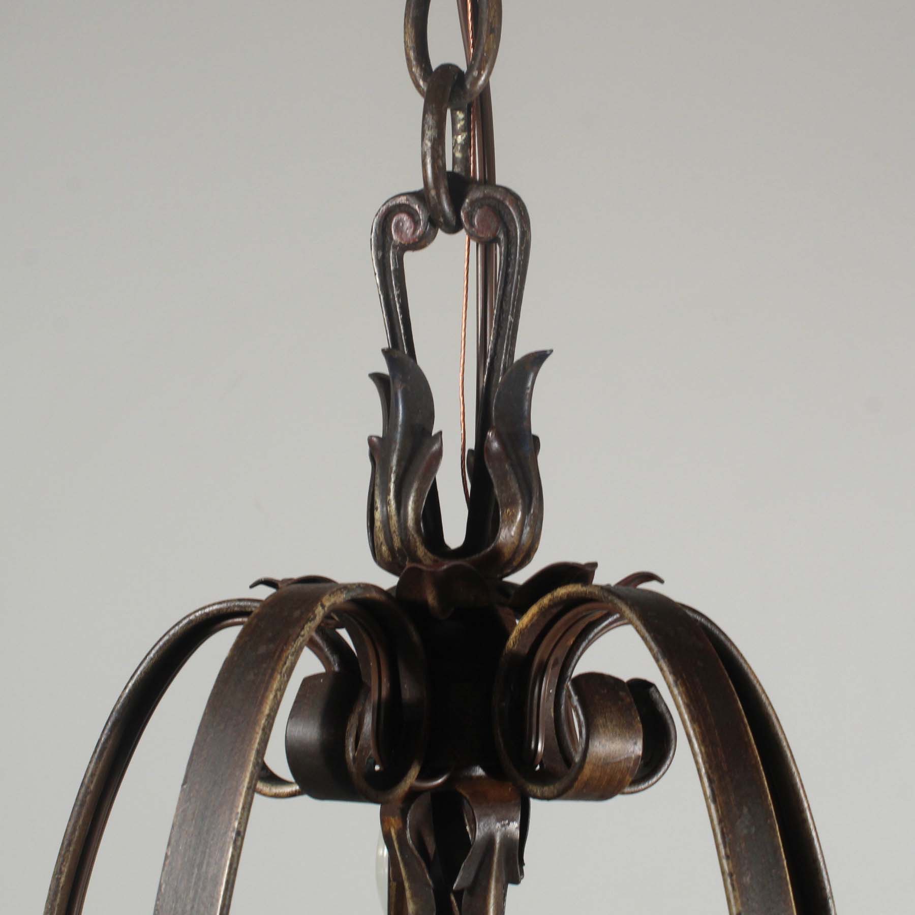 Wrought Iron Five-Light Chandelier, Antique Lighting-67093