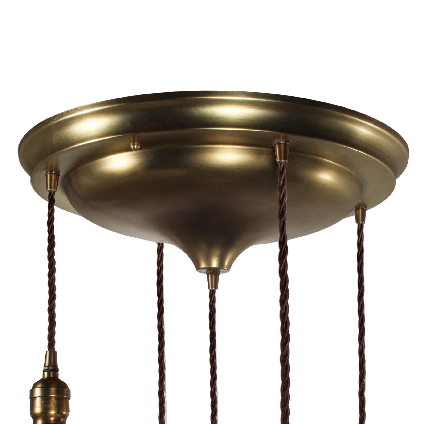 SOLD Antique Semi Flush-Mount Chandelier with Ball Shades-67106