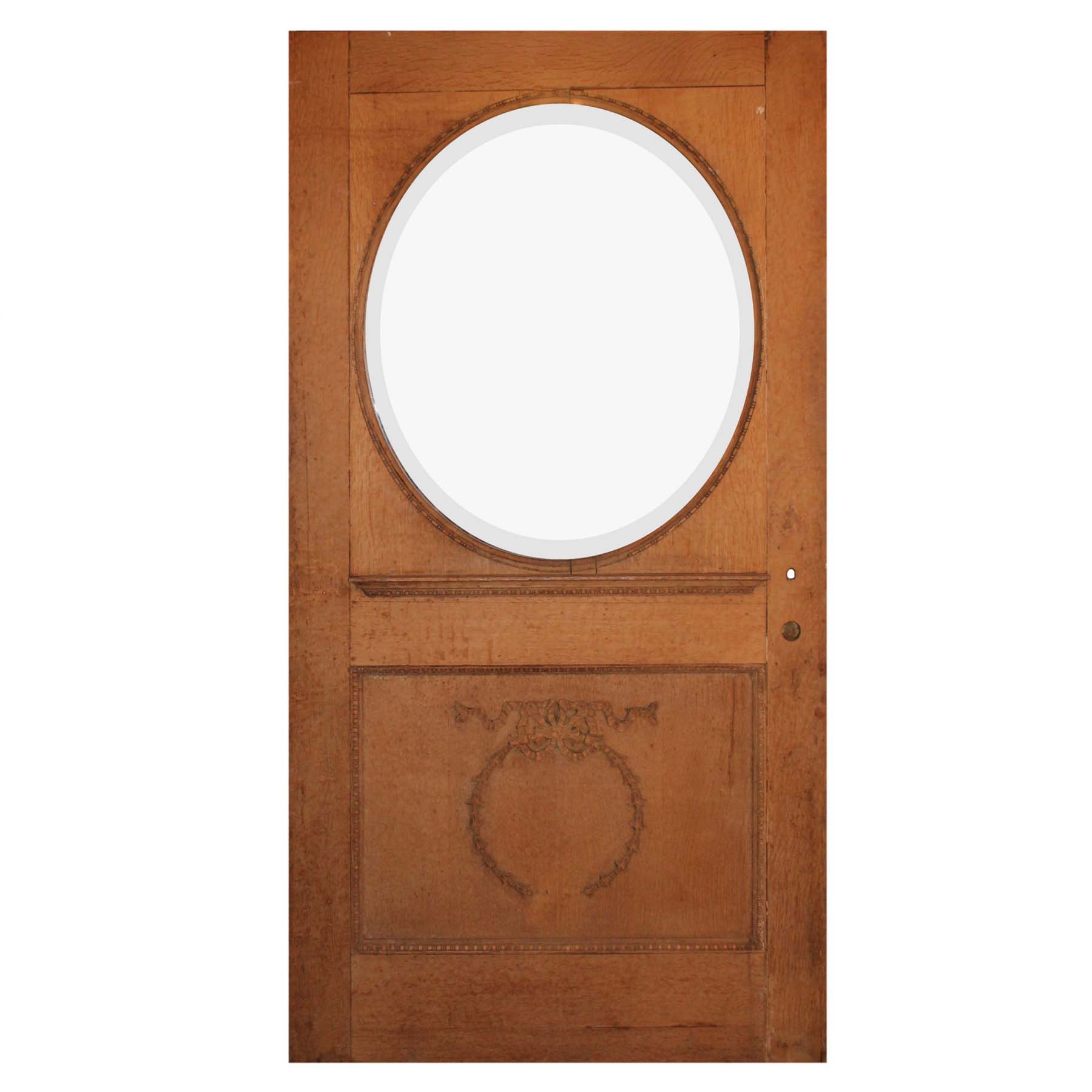 SOLD Reclaimed 42” Antique Neoclassical Door with Circular Window, c. 1910-0