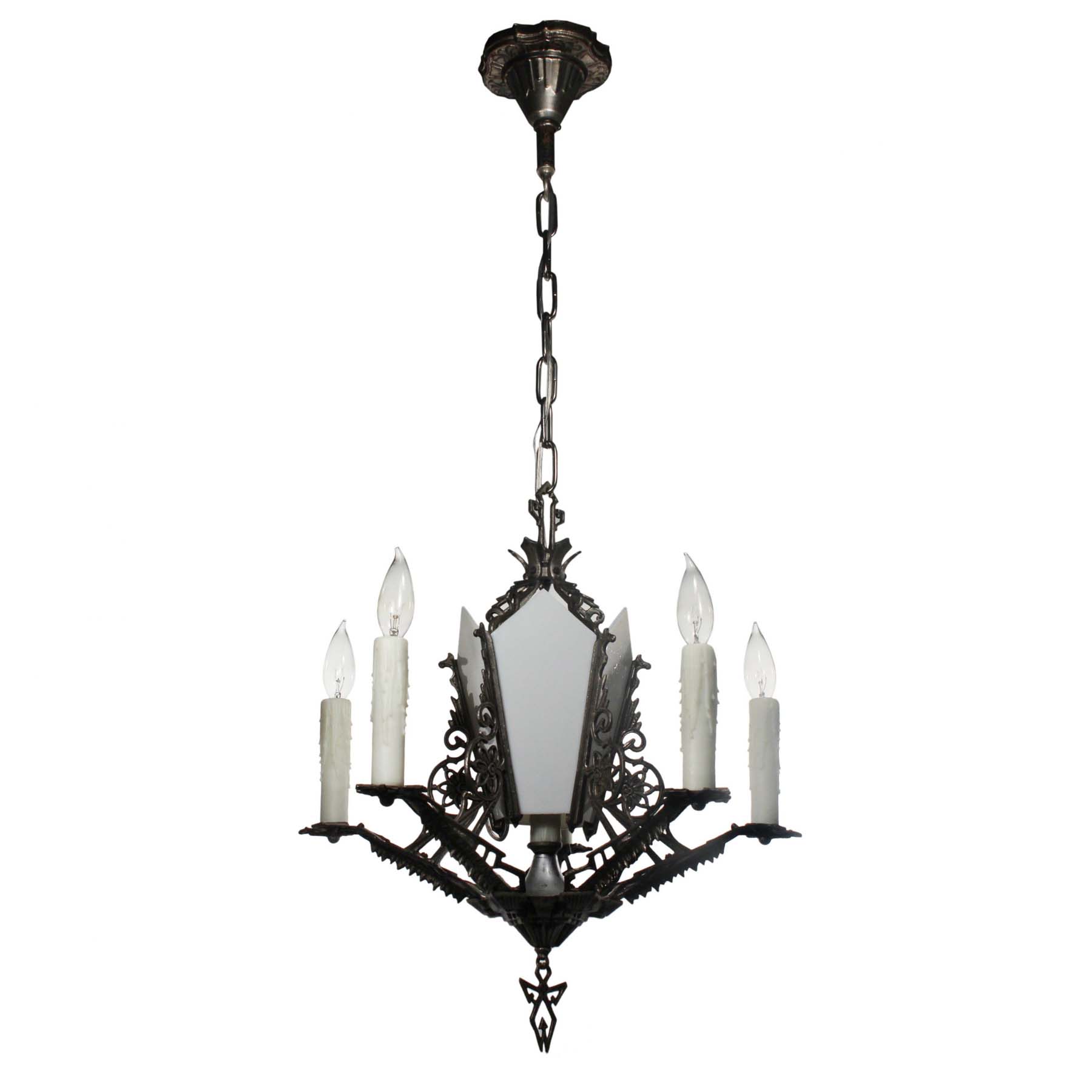 SOLD Antique Art Deco Six-Light Chandelier, c. 1930’s-67184