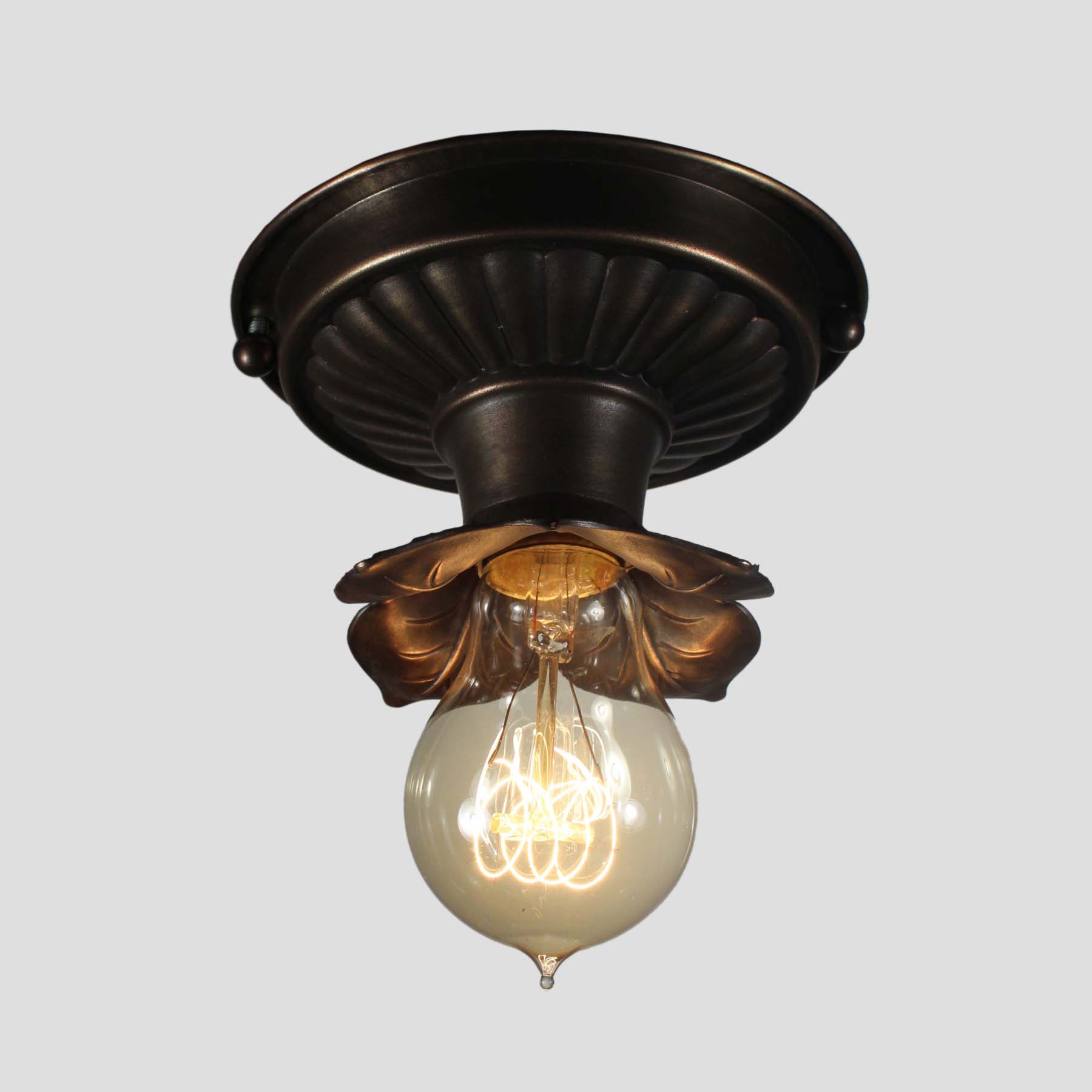 SOLD Antique Flush-Mount Lights with Exposed Bulbs-67132