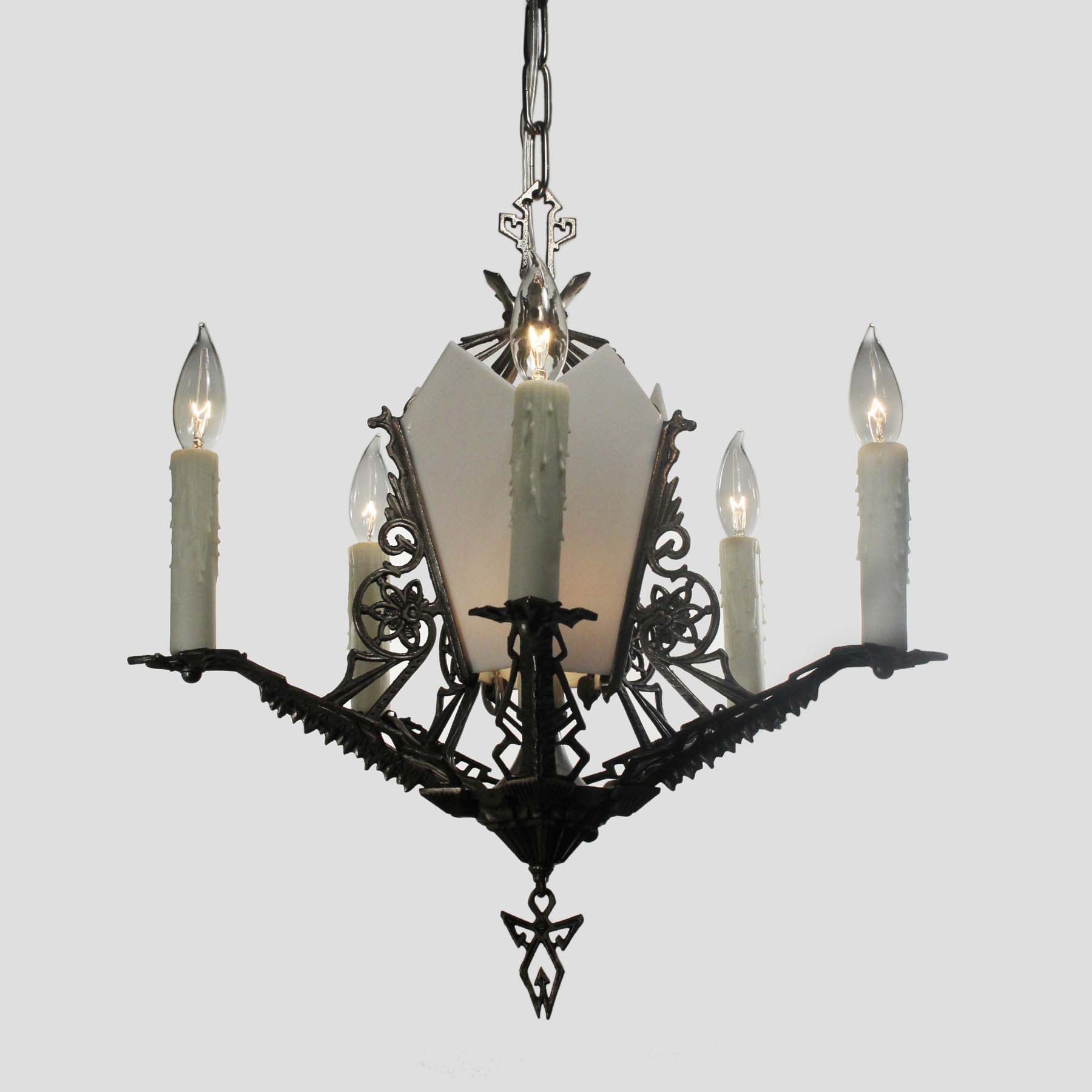 SOLD Antique Art Deco Six-Light Chandelier, c. 1930’s-67185