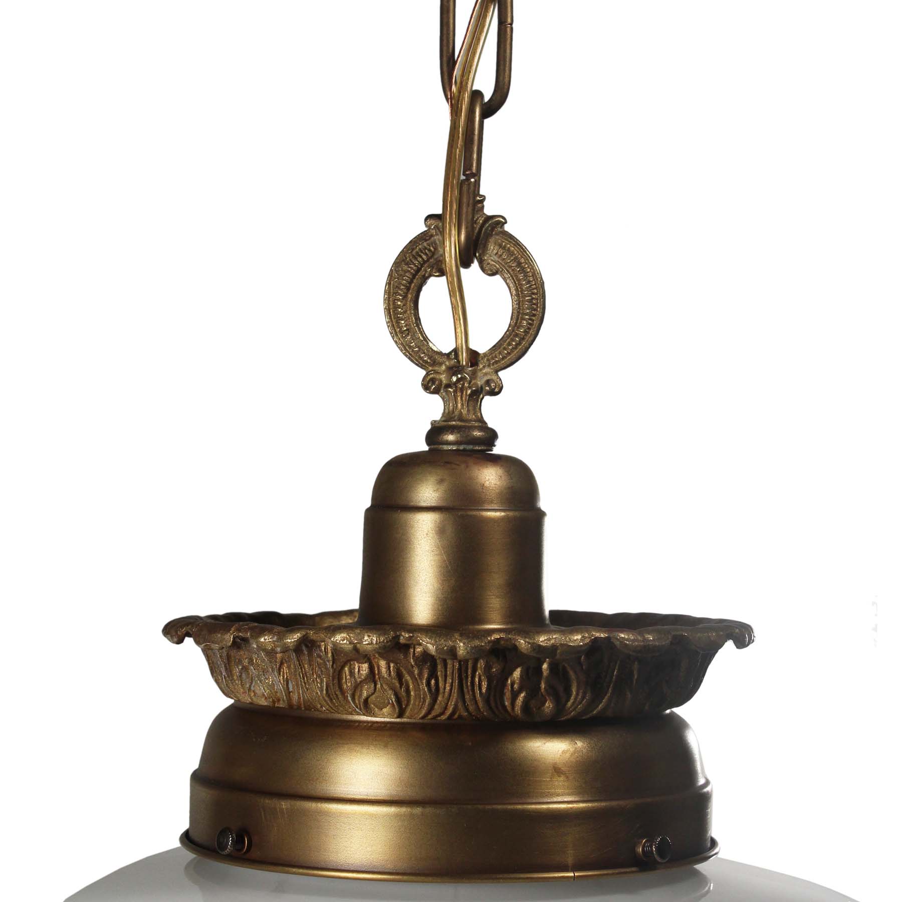 SOLD Antique Neoclassical Pendant Light with Original Shade-67324
