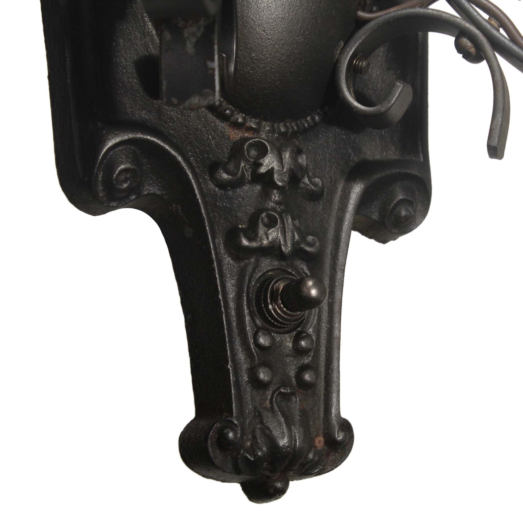 SOLD Pair of Antique Cast Iron Double-Arm Sconces, Moe Bridges-67160