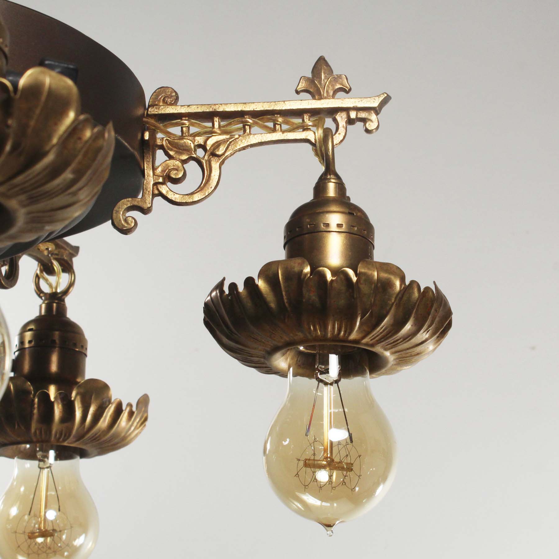 Antique Five Light Two-Tone Chandelier, c. 1930-67331