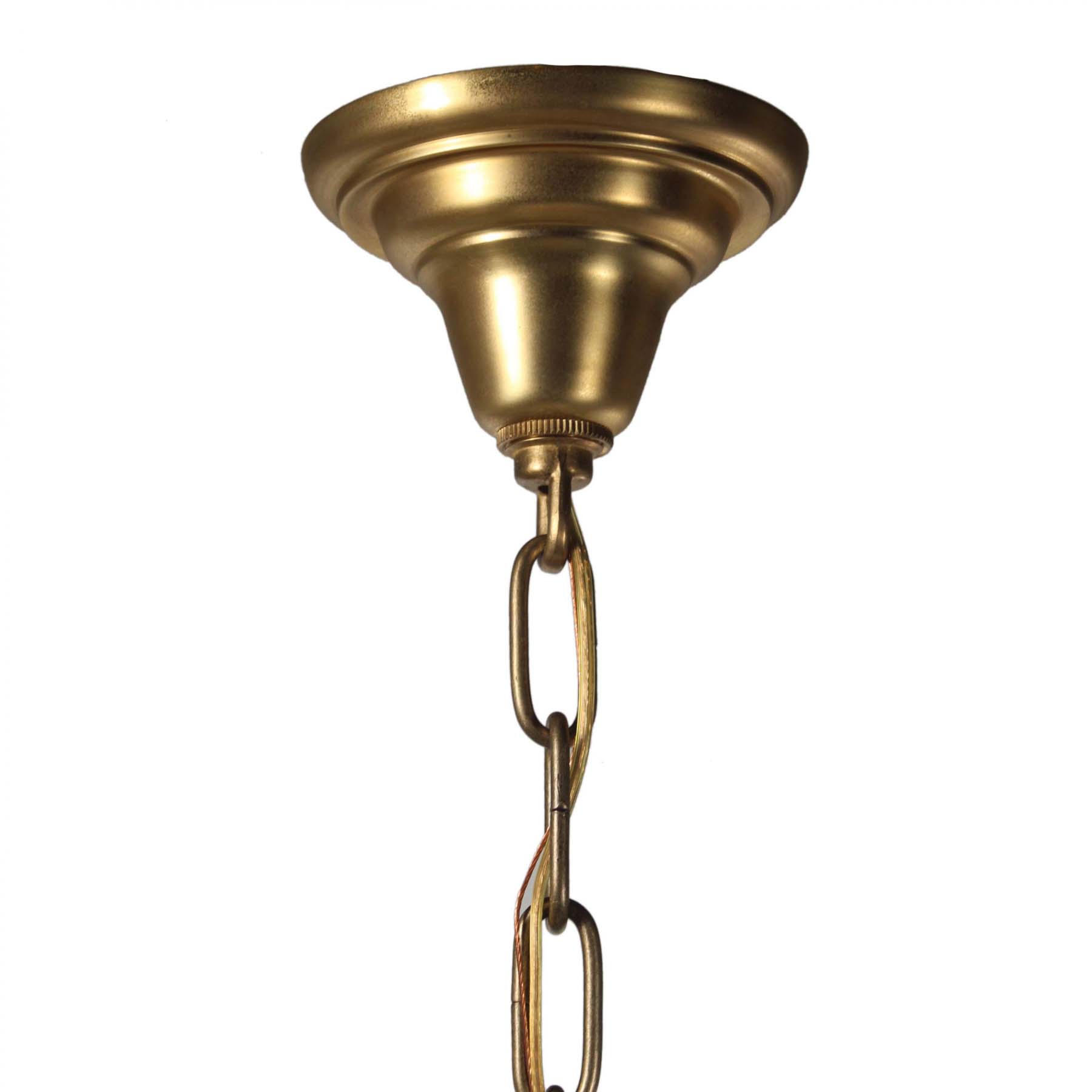SOLD Antique Brass Schoolhouse Pendant Lights-67264