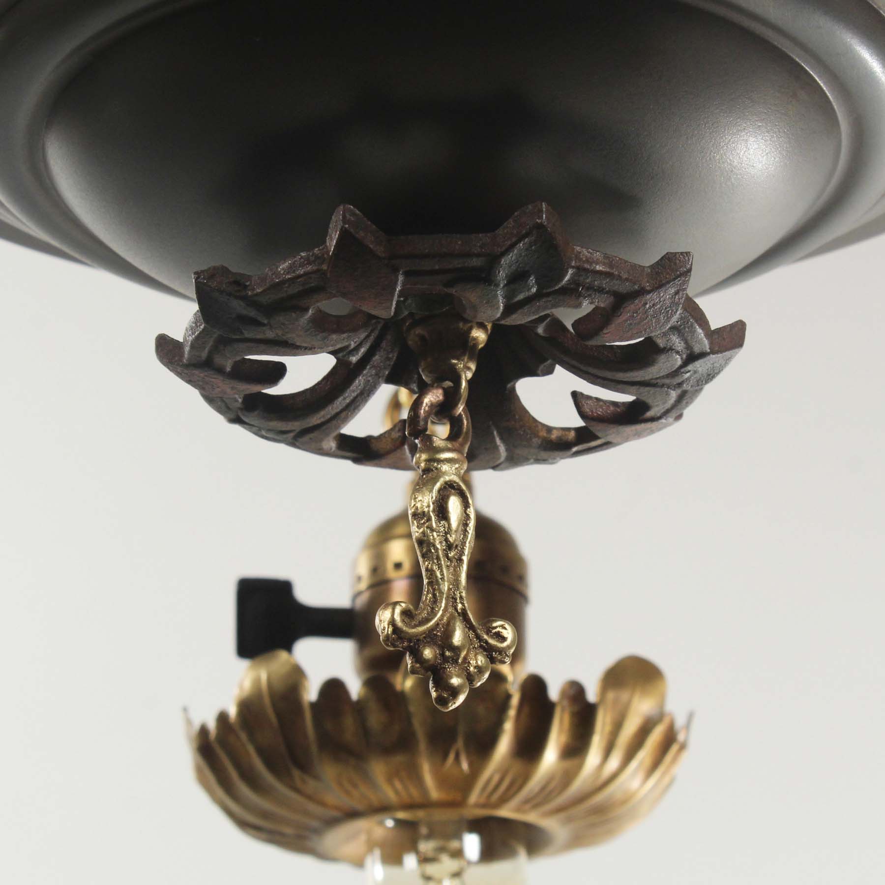 Antique Five Light Two-Tone Chandelier, c. 1930-67332