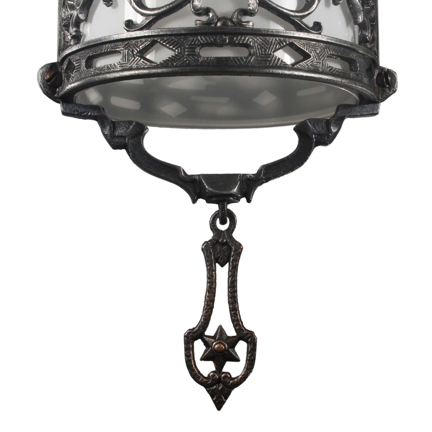 SOLD Unusual Antique Figural Pendant Light with Shields & Dragons-67389