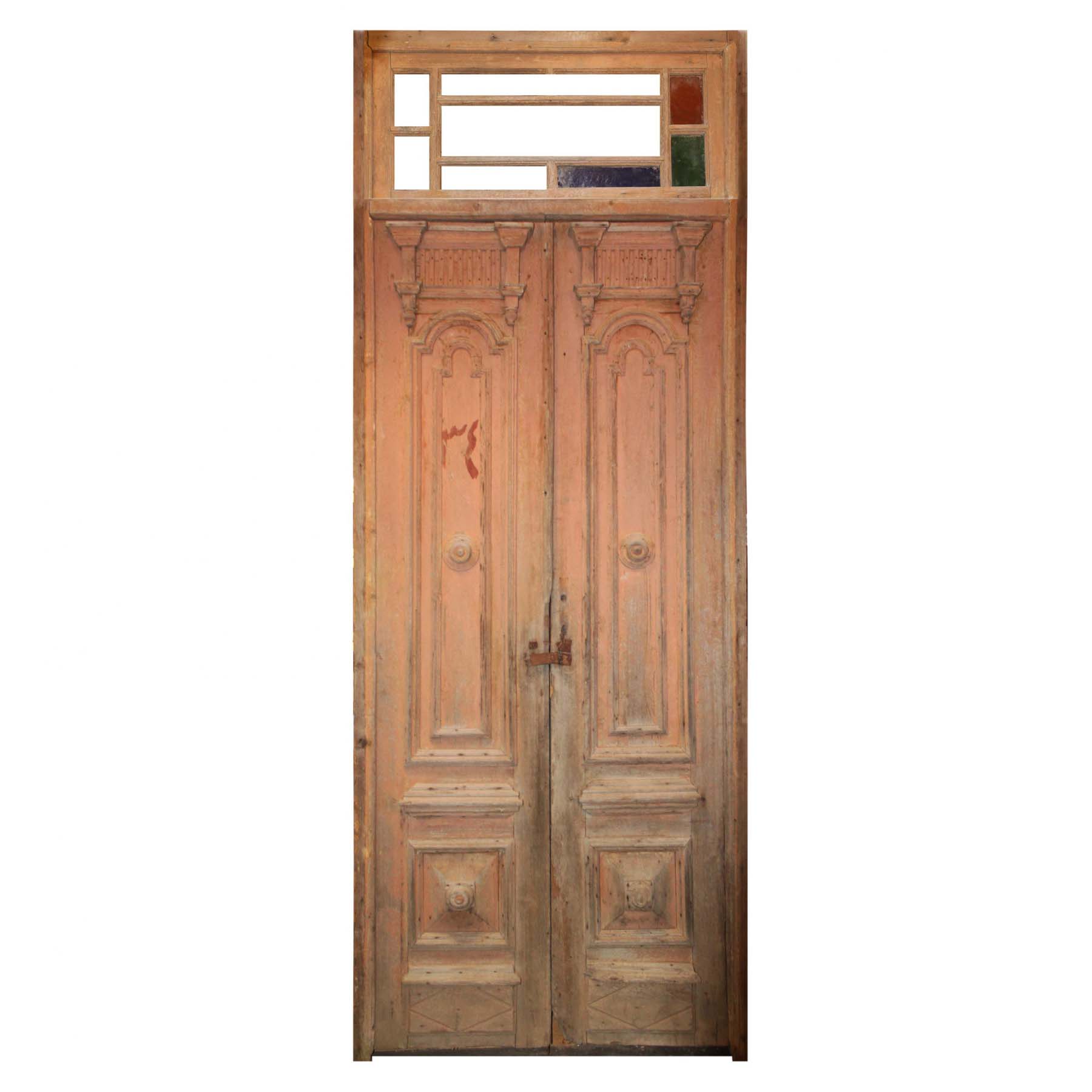 SOLD Pair of Antique 42” Doors with Transom-0