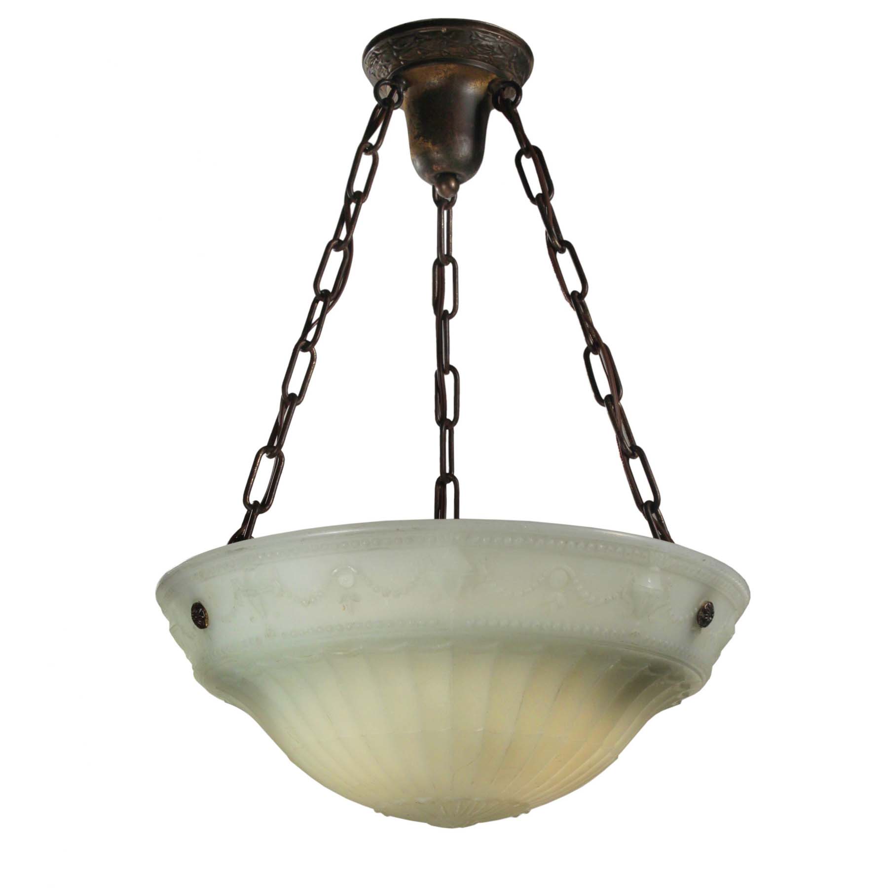 SOLD Antique Neoclassical Inverted Dome Chandelier, c. 1915-0