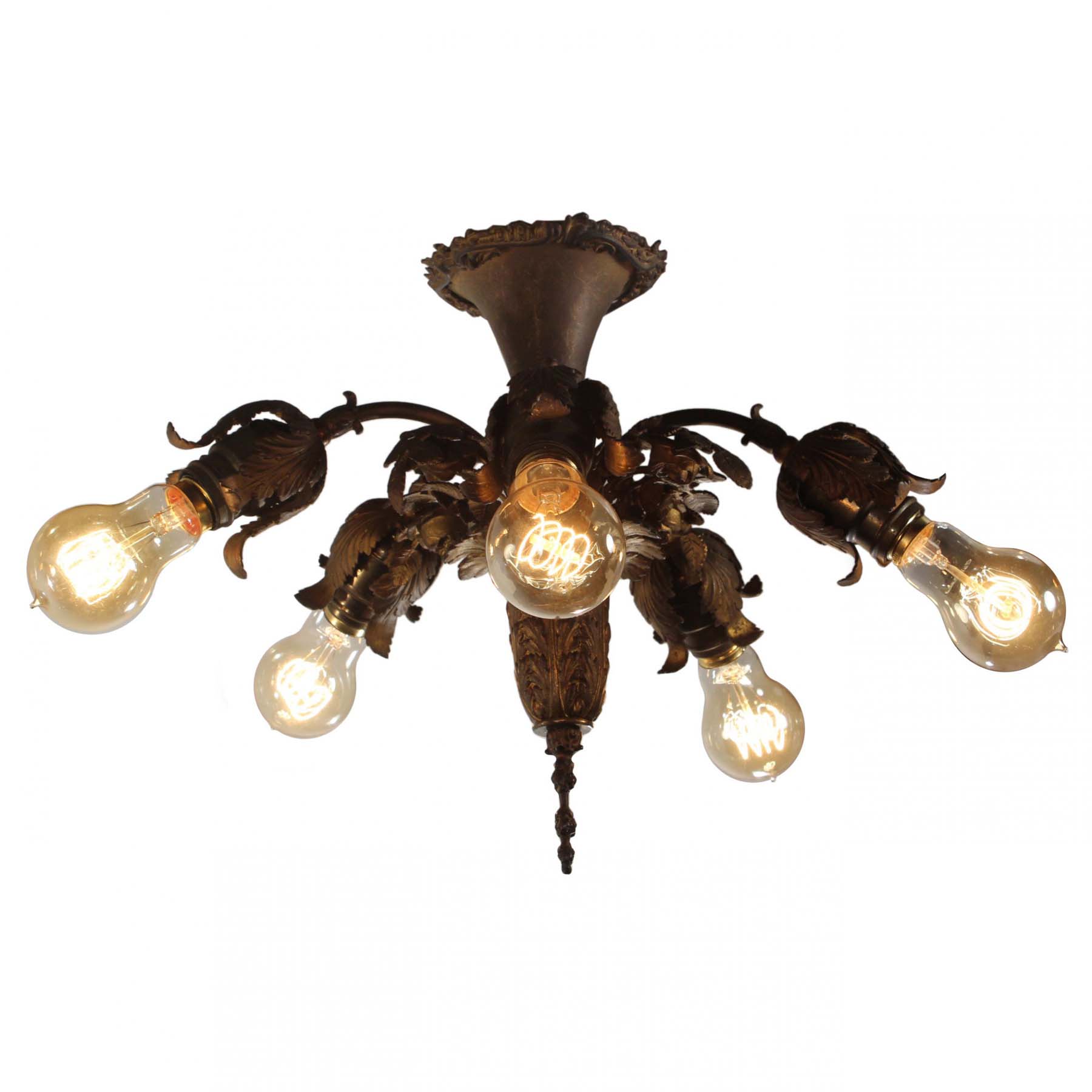 SOLD Antique Semi-Flush Chandelier, Early 1900’s-0