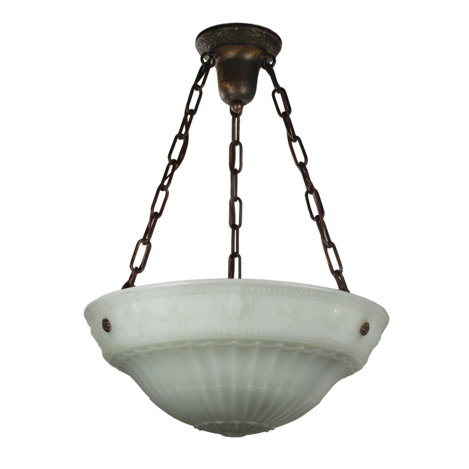 SOLD Antique Neoclassical Inverted Dome Chandelier, c. 1915-67396