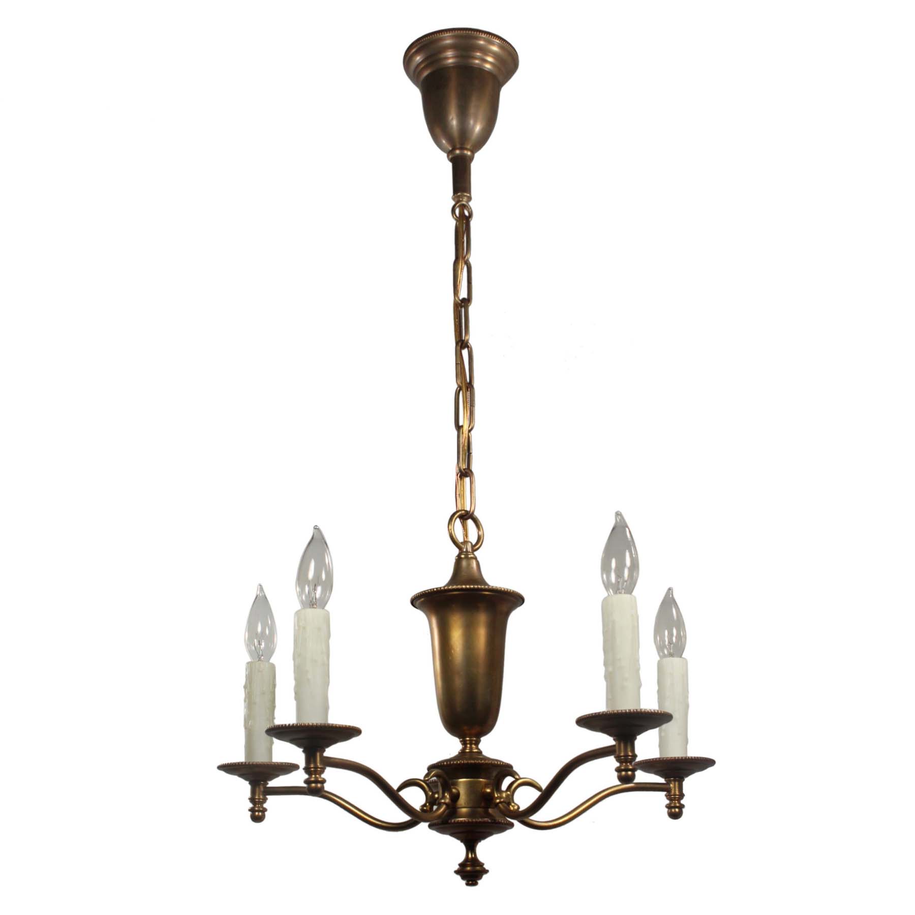 SOLD Antique Colonial Revival Brass Chandelier, c.1930-67467