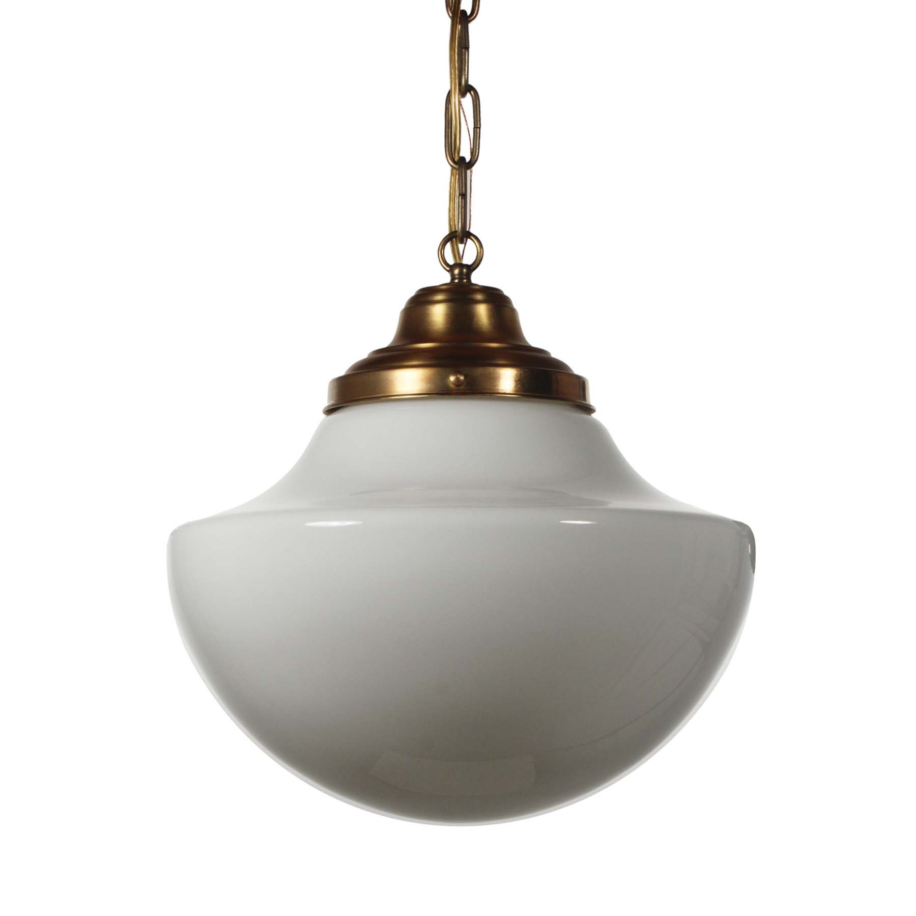 SOLD Antique Schoolhouse Light Pendant with Glass Globe-67583