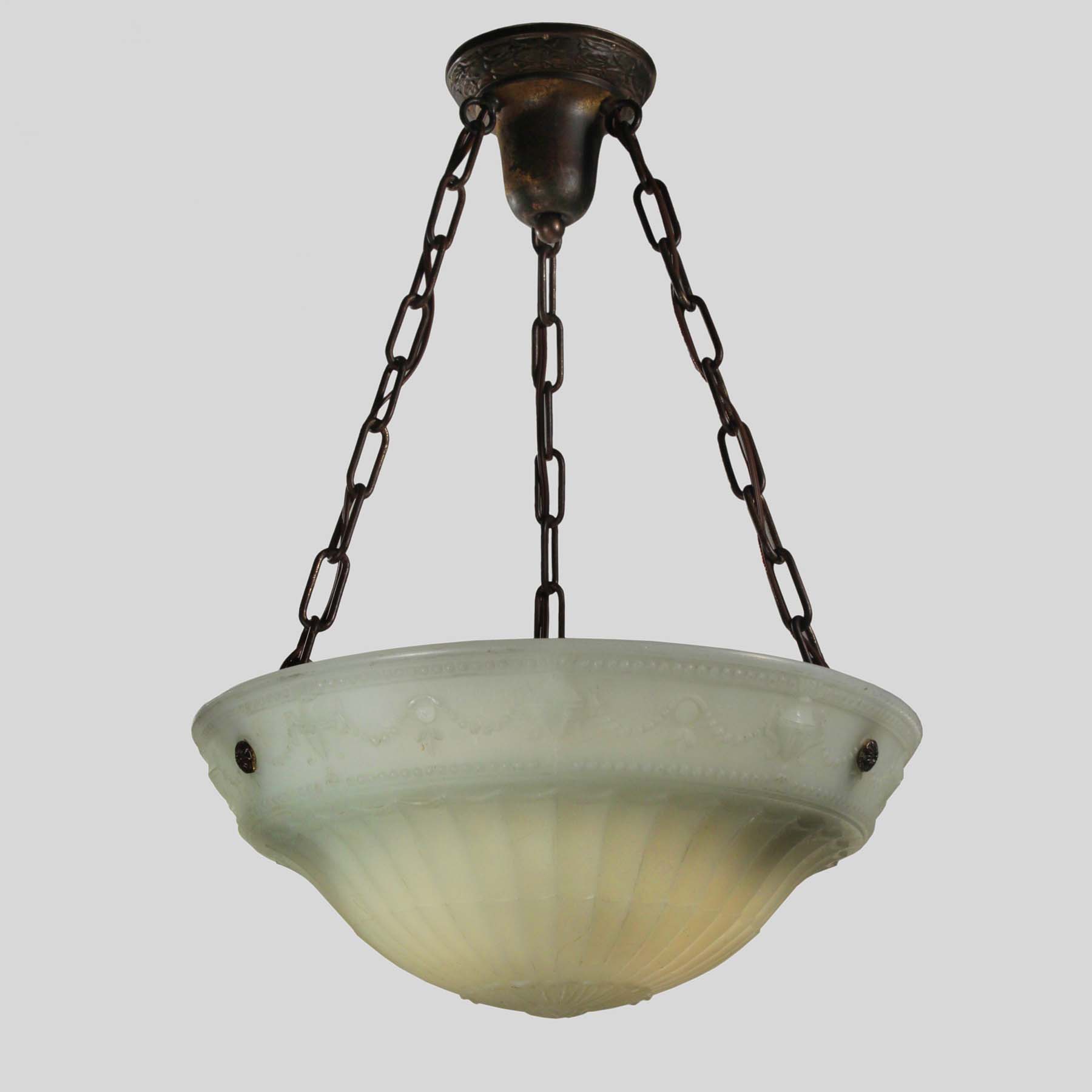 SOLD Antique Neoclassical Inverted Dome Chandelier, c. 1915-67397