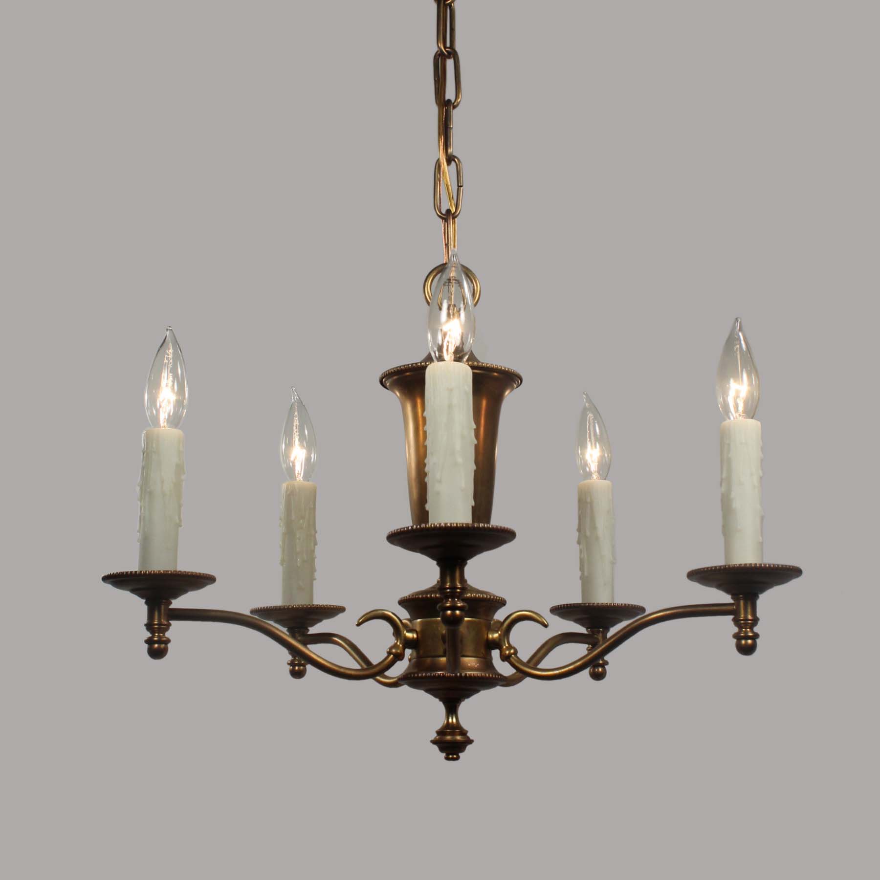 SOLD Antique Colonial Revival Brass Chandelier, c.1930-67466