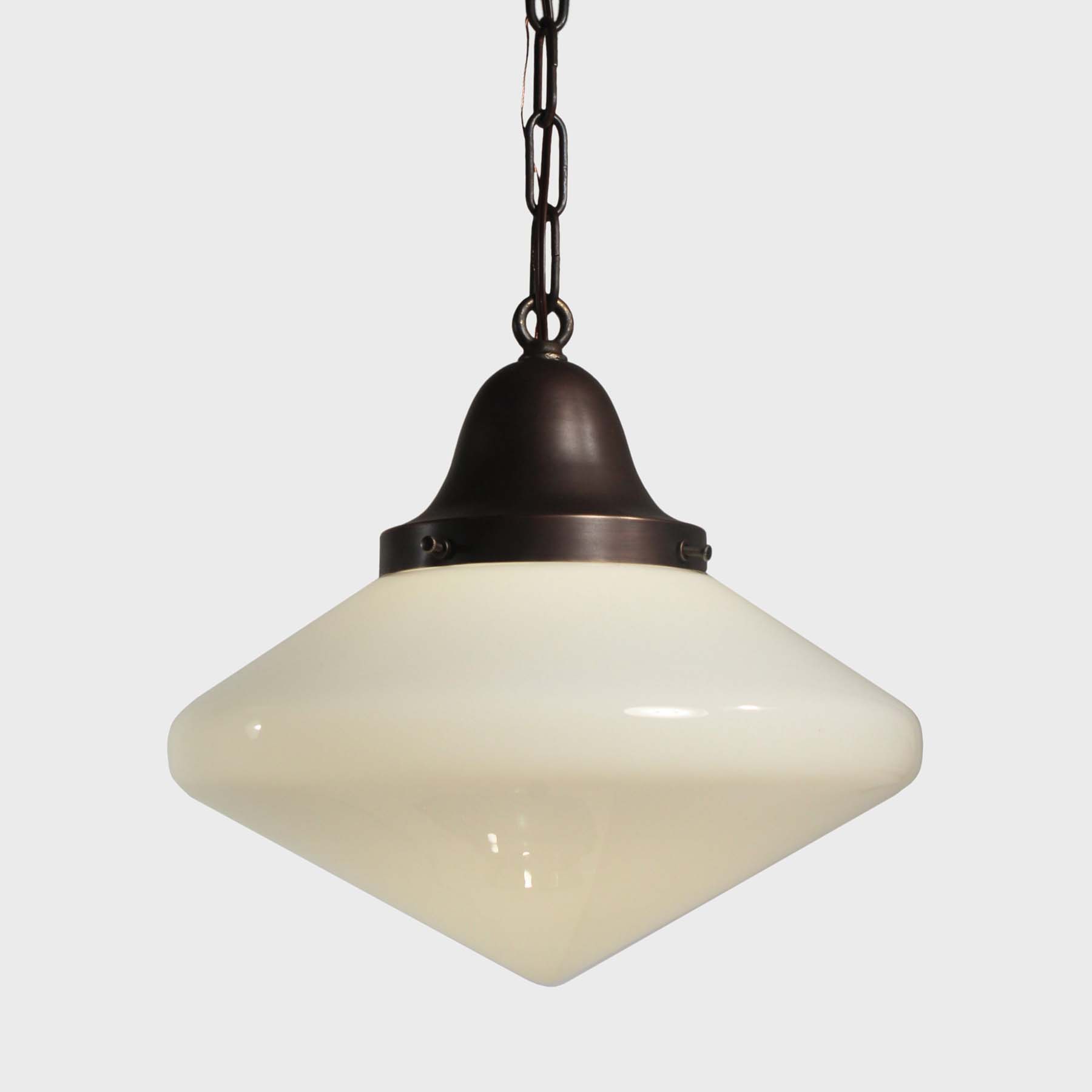 SOLD Antique Schoolhouse Pendant Light with Original Shade-67480