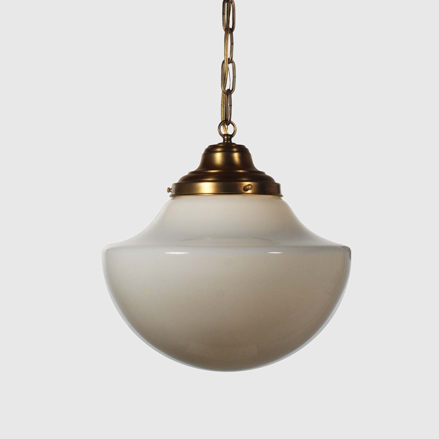 SOLD Antique Schoolhouse Light Pendant with Glass Globe-67582