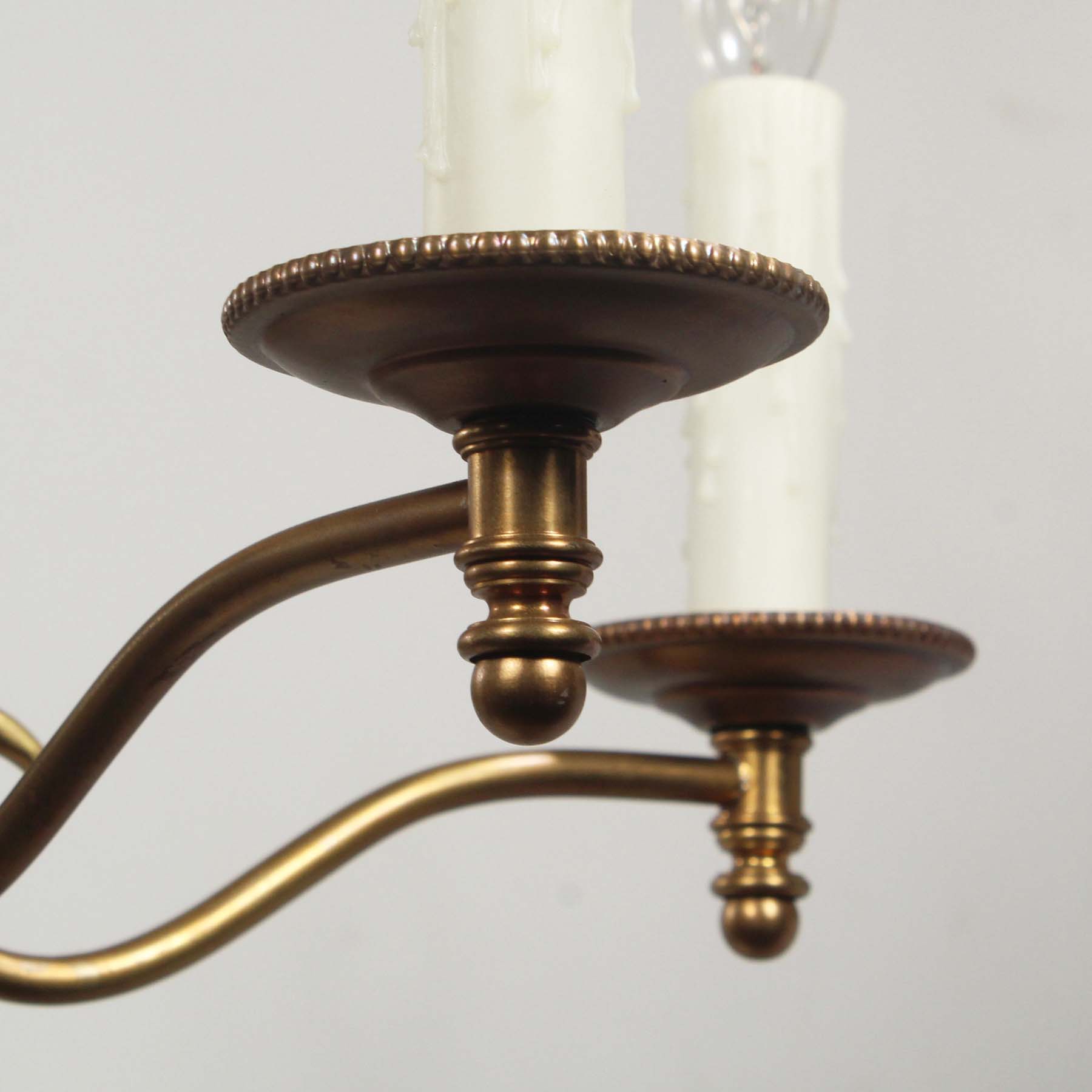 SOLD Antique Colonial Revival Brass Chandelier, c.1930-67470