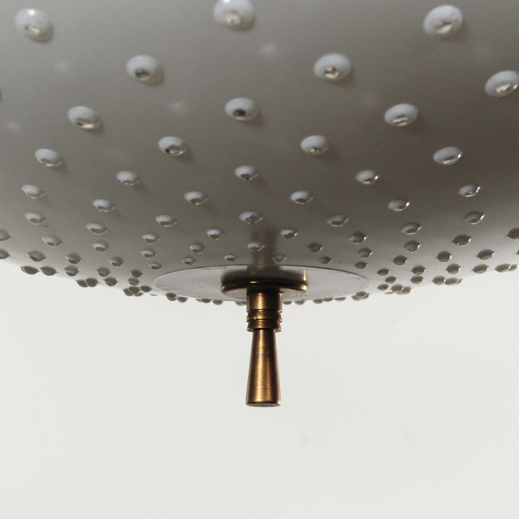 SOLD Vintage Brass Pendant Light with Hobnail Glass Shade, c.1940-67595