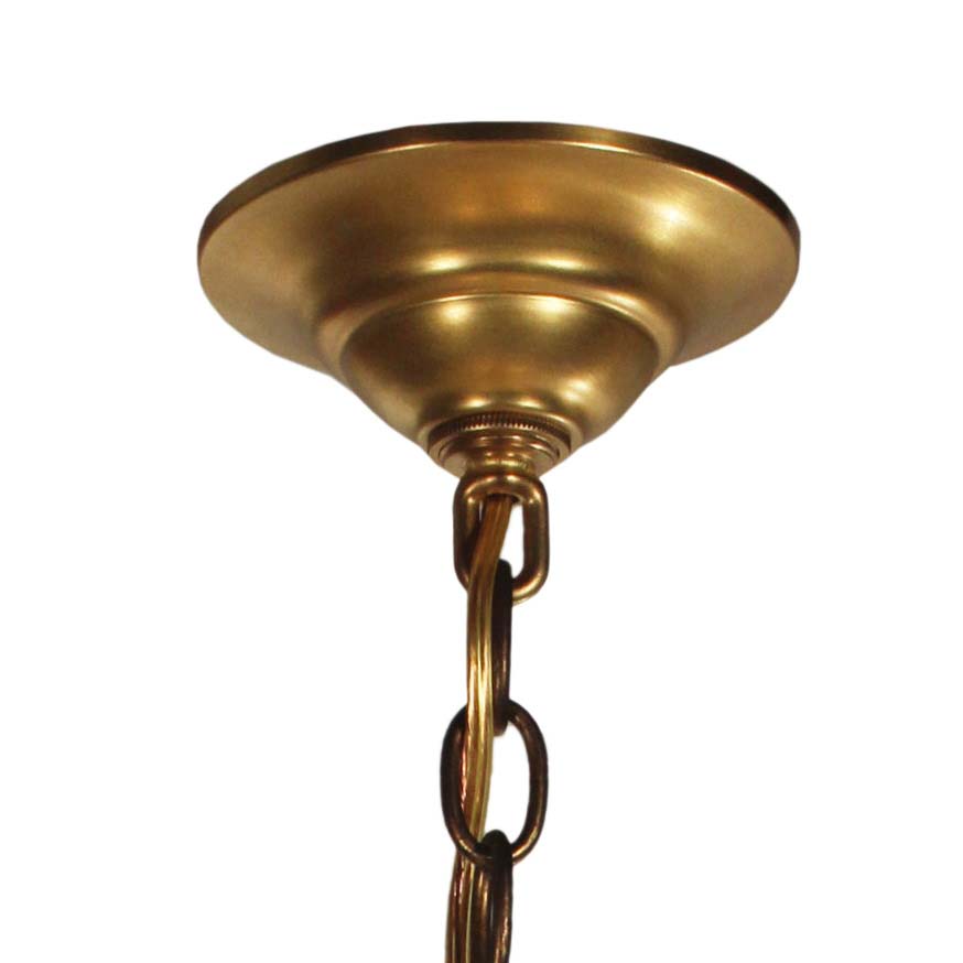 SOLD Vintage Brass Pendant Light with Hobnail Glass Shade, c.1940-67596