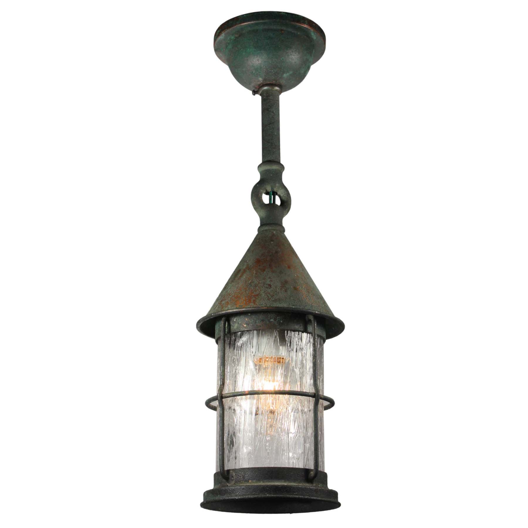 SOLD Antique Verdigrised Copper Lantern, c.1910-0
