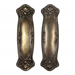 Antique “Nouvelle” Art Nouveau Push Plates by Reading Hardware-0