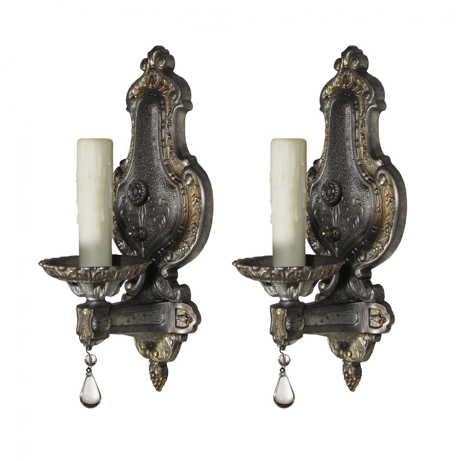 Antique Neoclassical Sconce Pair, Signed Champion Lighting-0