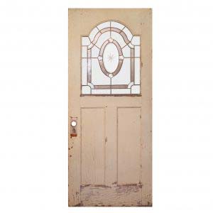 Reclaimed 34" Door with Leaded Glass Window-0