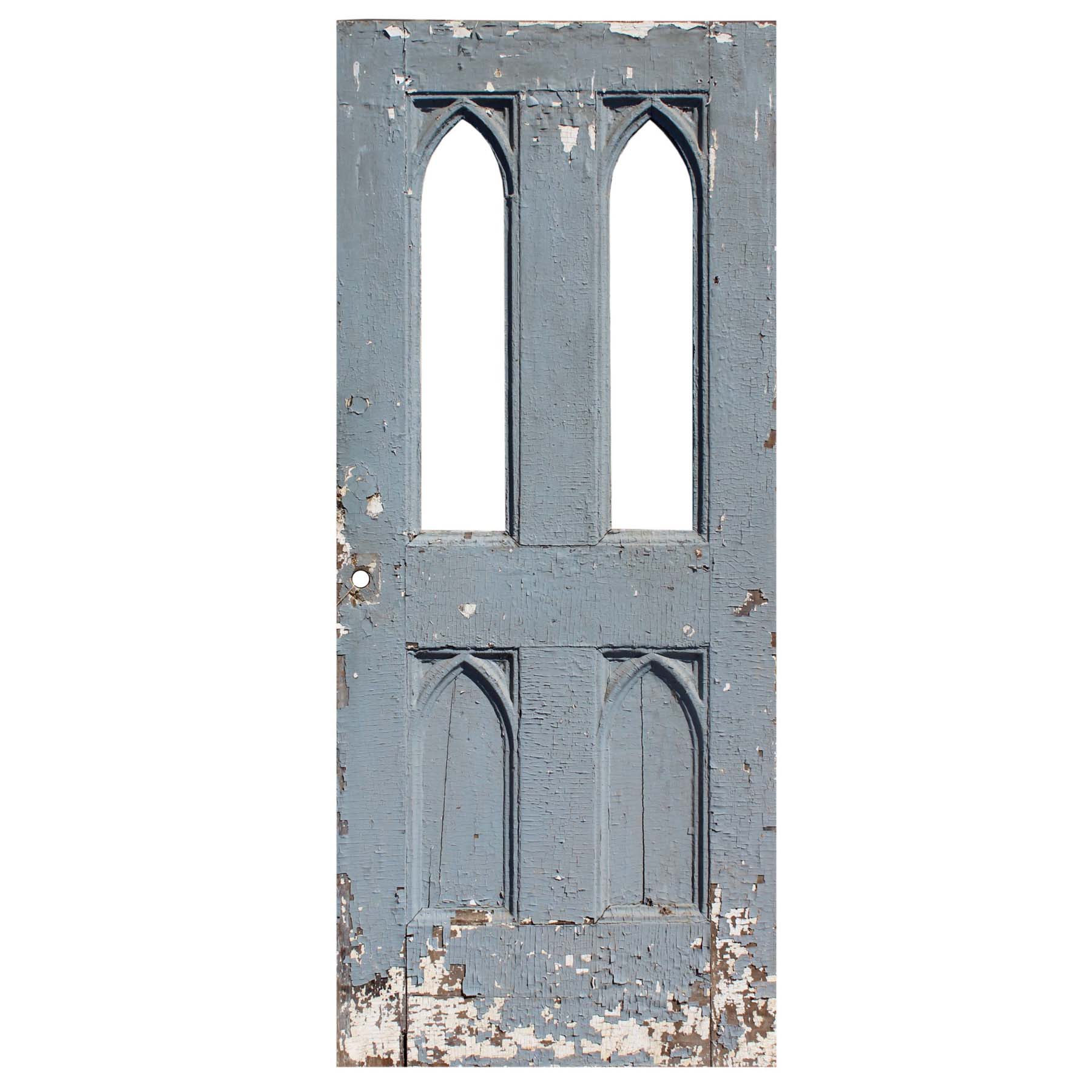 SOLD Salvaged 35” Door with Gothic Arch Windows-0