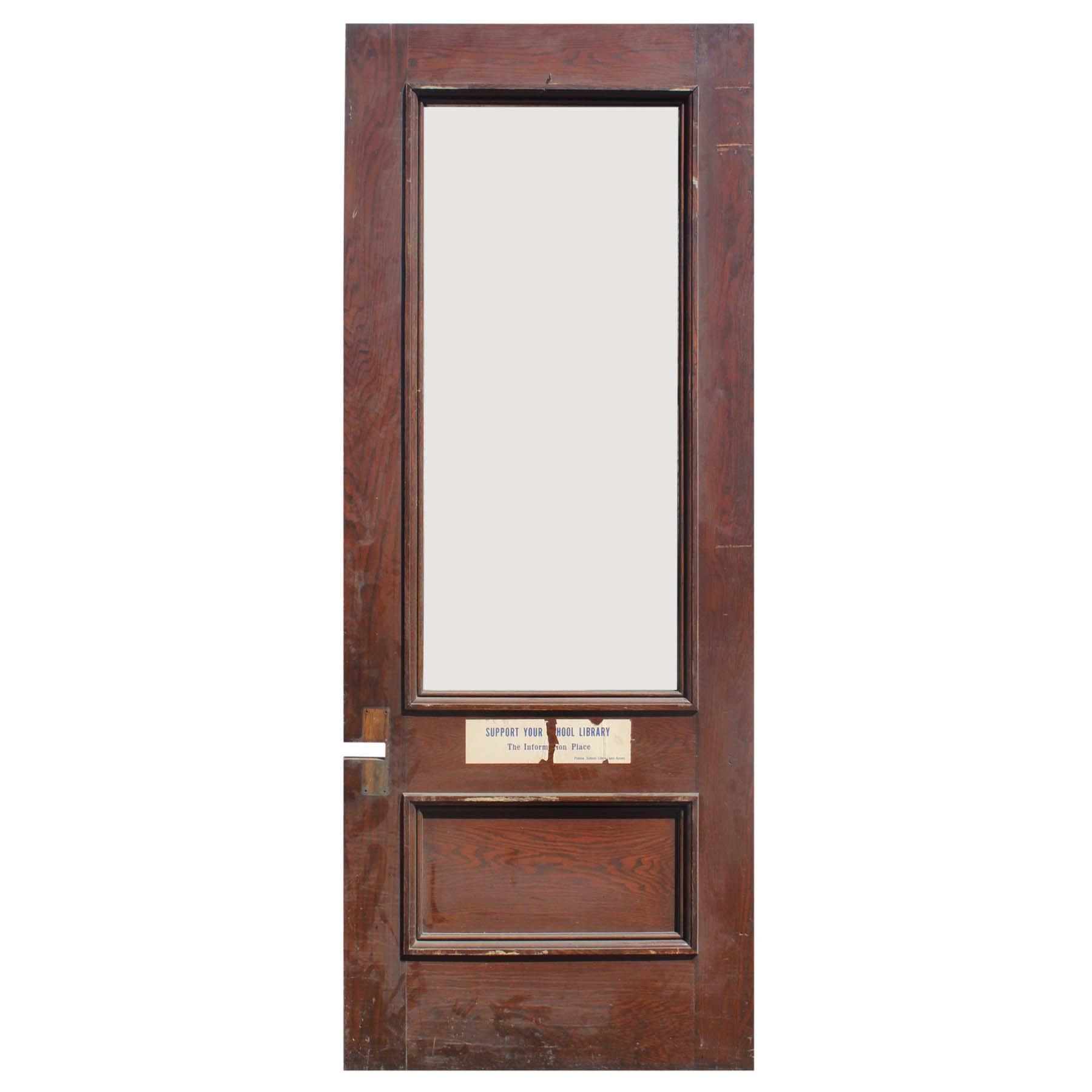 SOLD Salvaged 38” Oak Door with Glass-0
