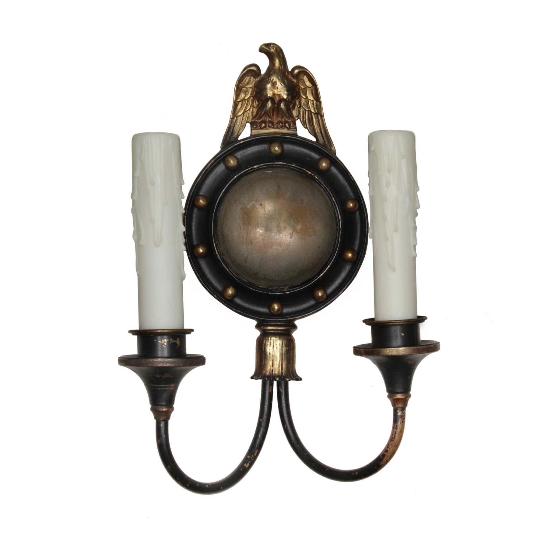SOLD Antique Figural Double-Arm Sconce Pair with Eagles, Lightolier-67854