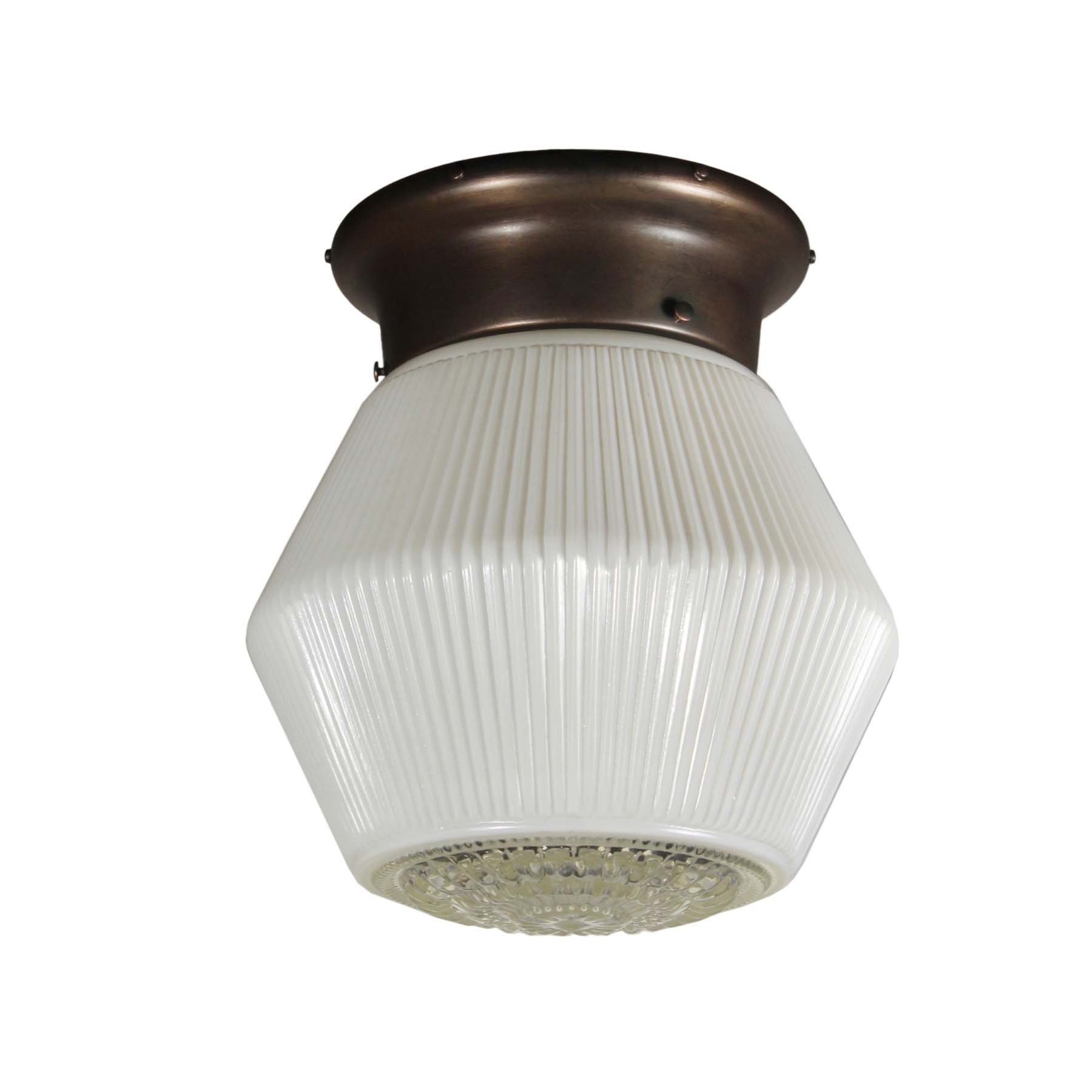SOLD Flush Mount Light with Glass Shade, Antique Lighting-67774