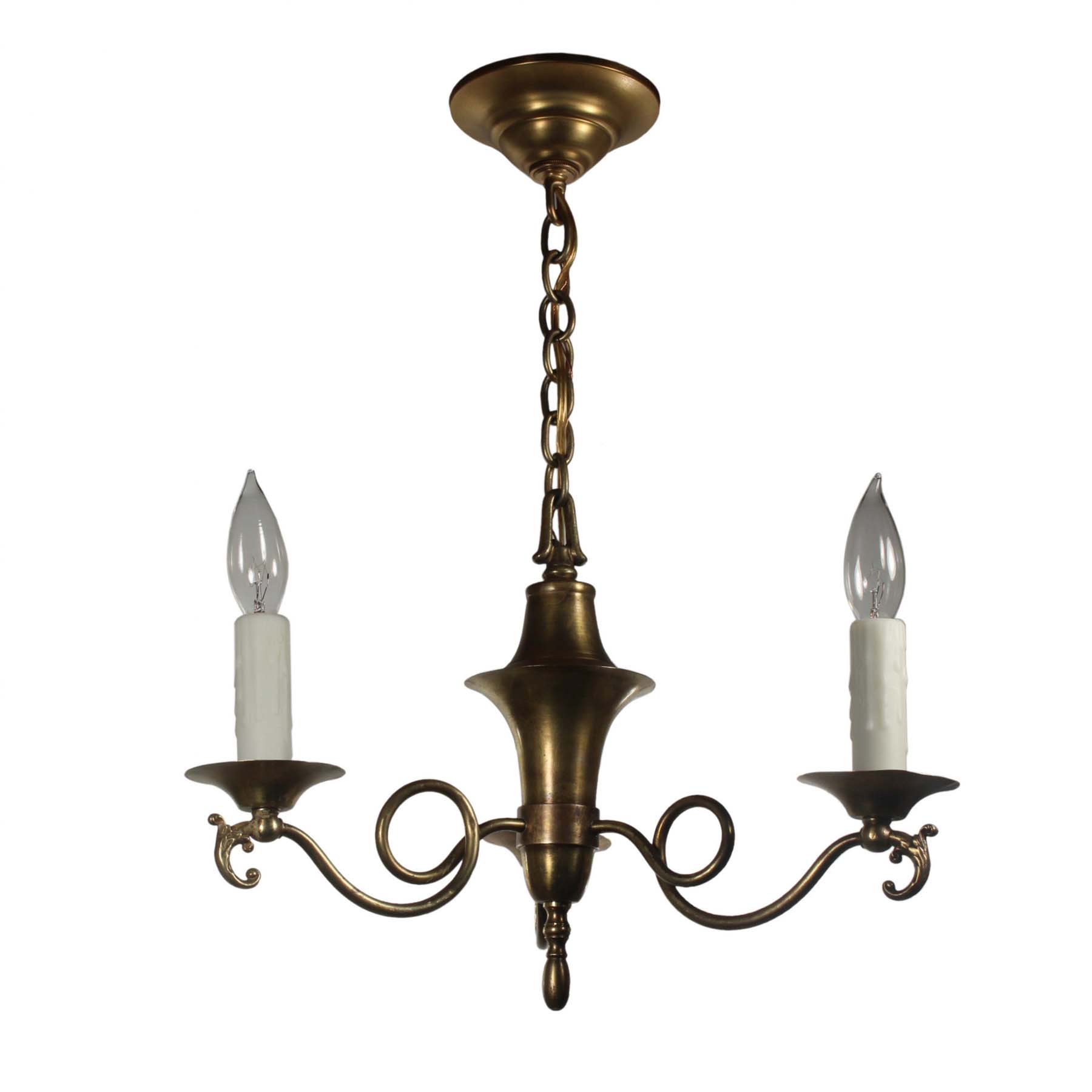 SOLD Antique Colonial Revival Brass Chandelier, c.1930-67606