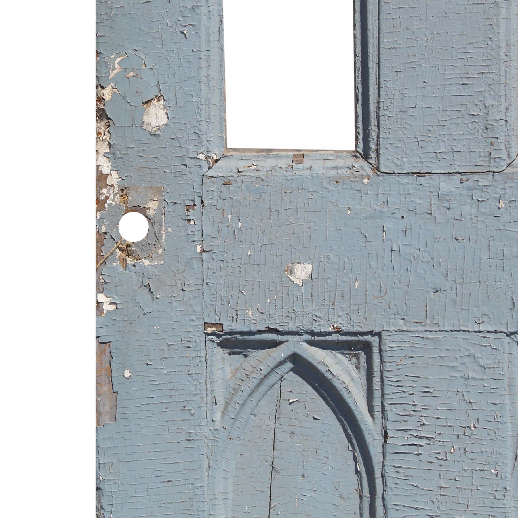 SOLD Salvaged 35” Door with Gothic Arch Windows-67654