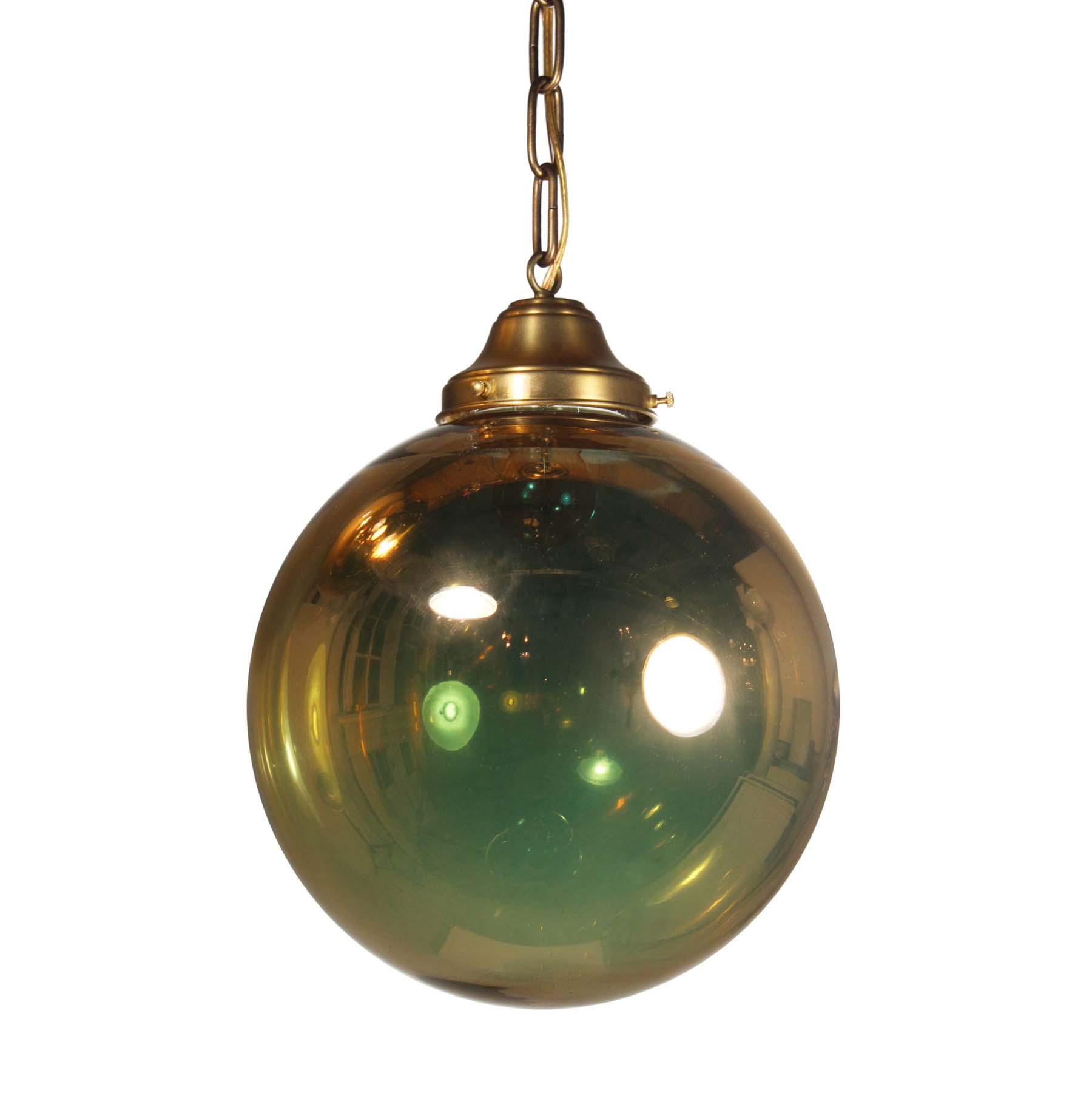 SOLD Mirrored Glass Ball Pendant Lights, Vintage Lighting-67670