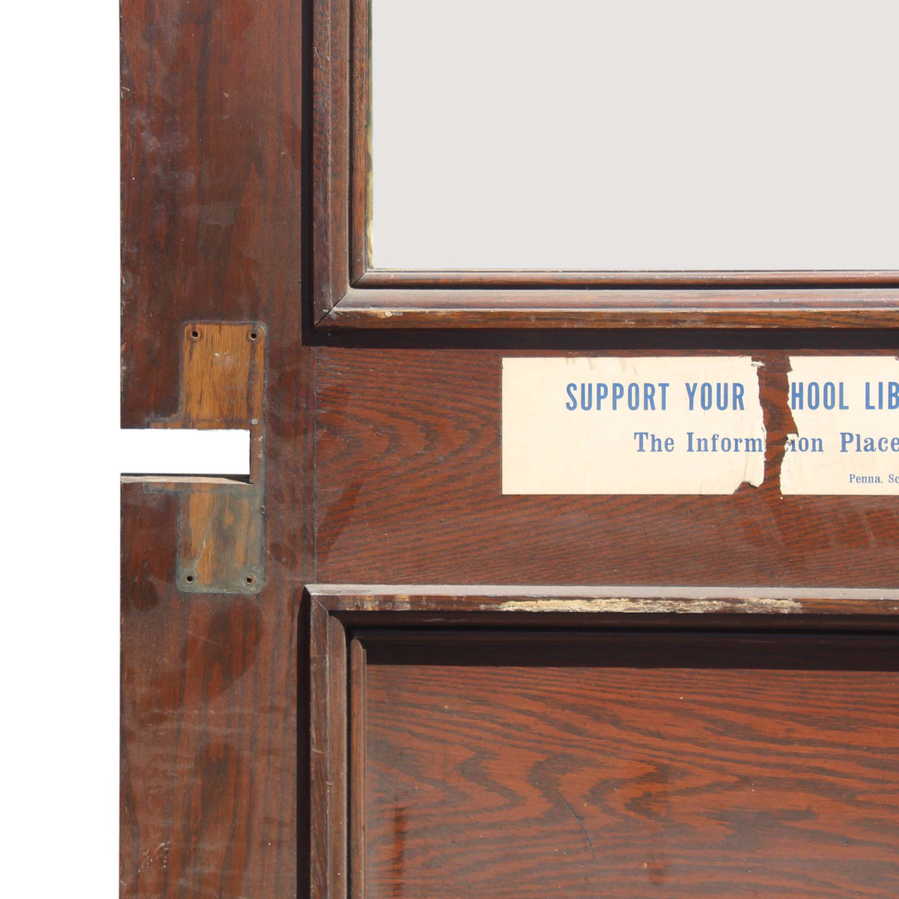 SOLD Salvaged 38” Oak Door with Glass-67688