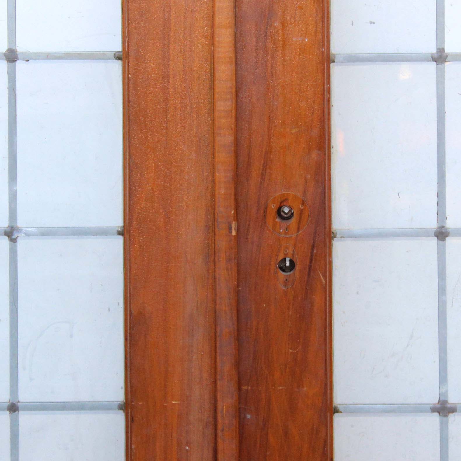 SOLD Reclaimed 60" Arched Door Pair with Leaded Glass-67800