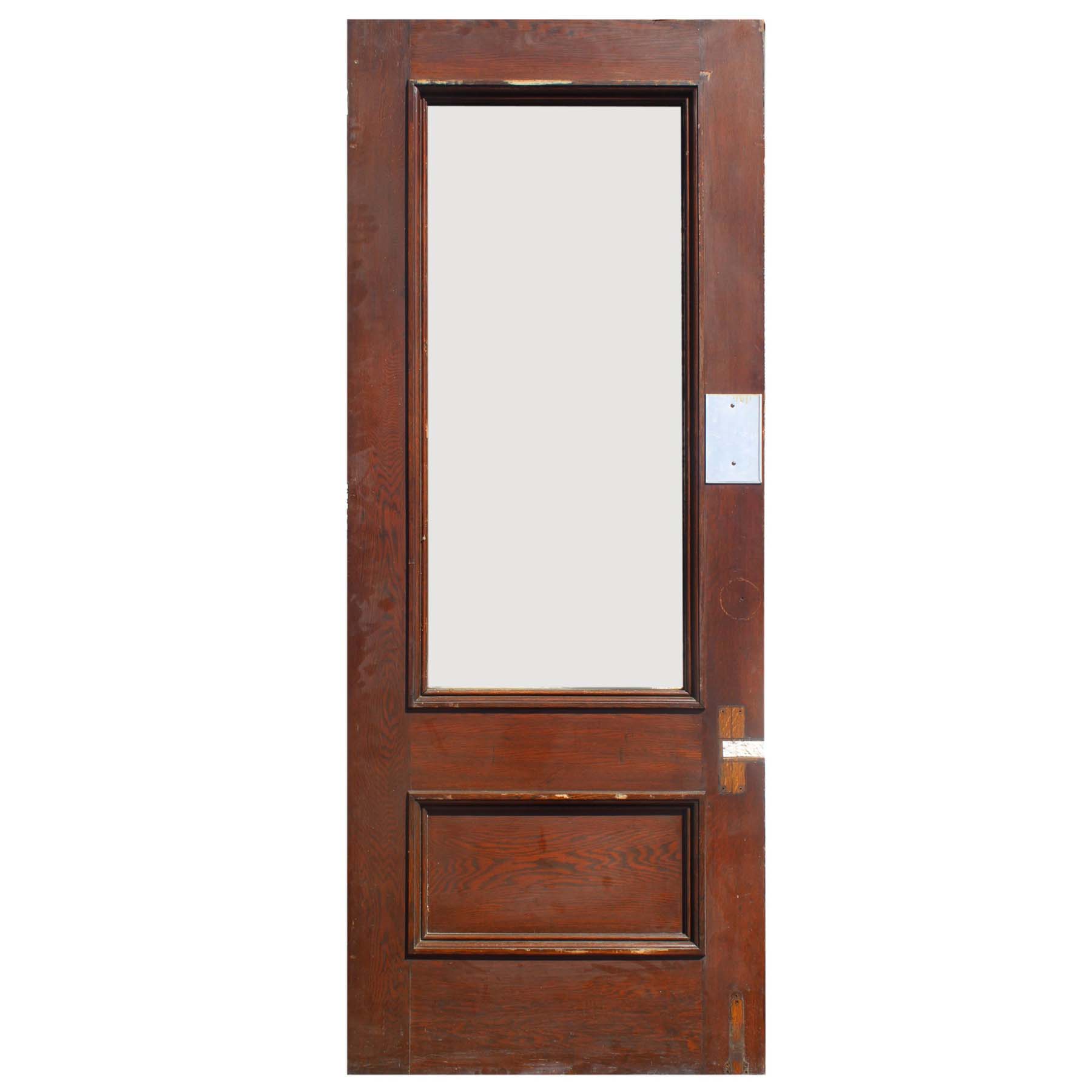 SOLD Salvaged 38” Oak Door with Glass-67689