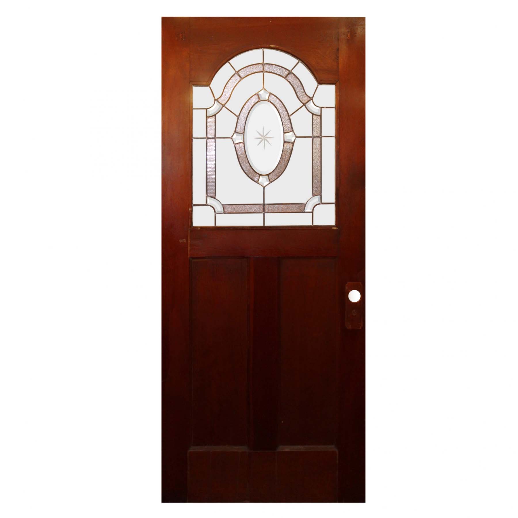 Reclaimed 34" Door with Leaded Glass Window-67785