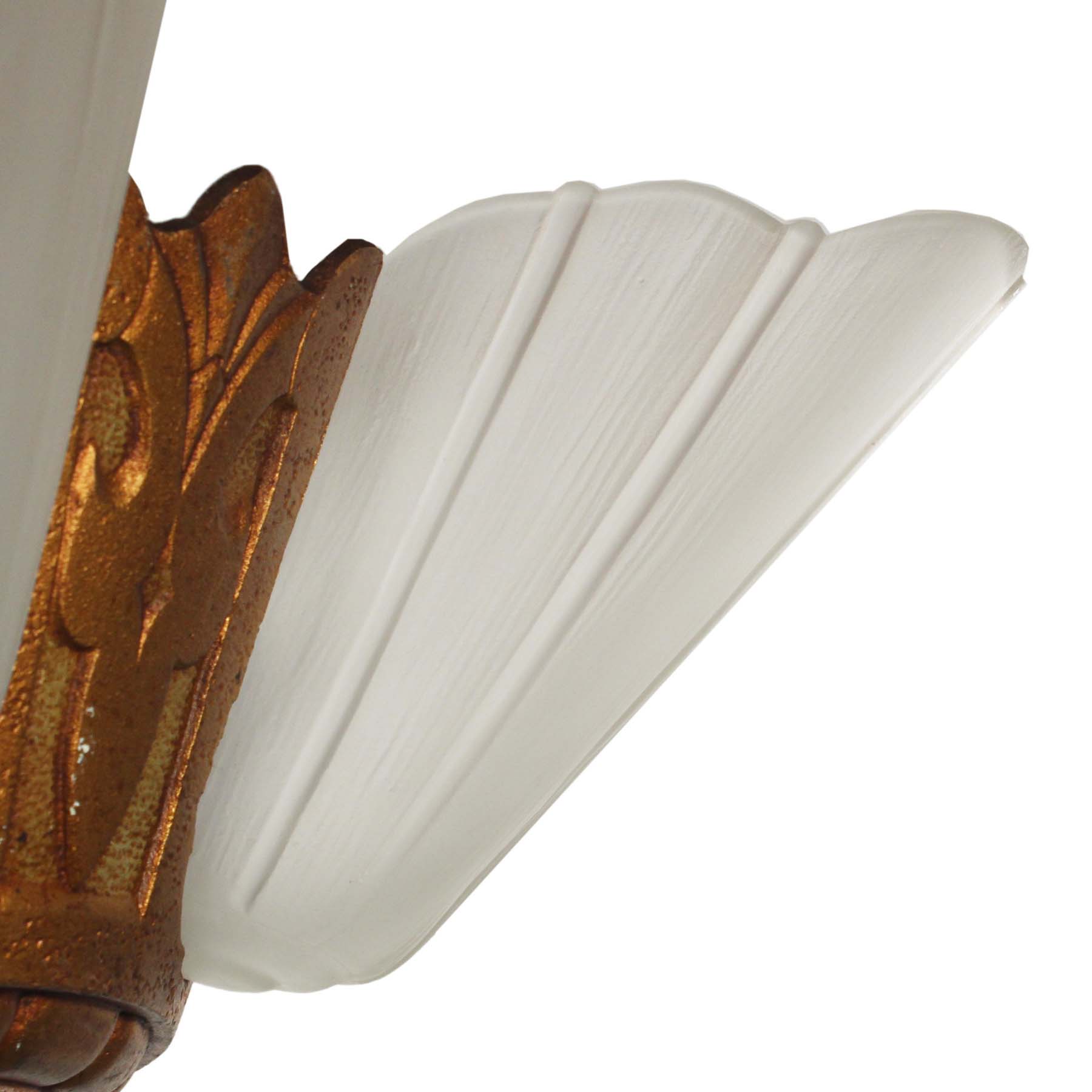 SOLD Antique Art Deco Semi-Flush Slip Shade Chandelier-67622