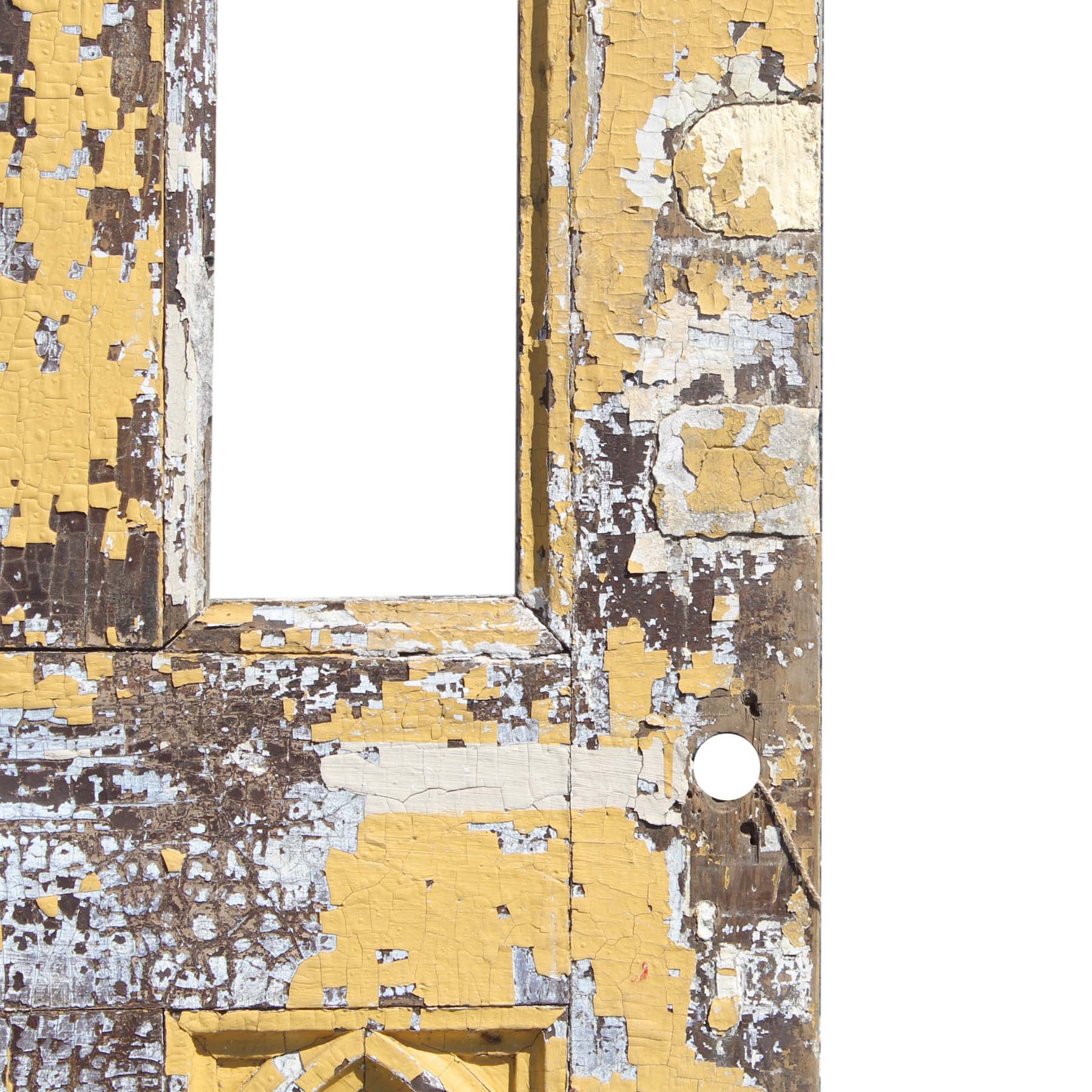 SOLD Salvaged 35” Door with Gothic Arch Windows-67656