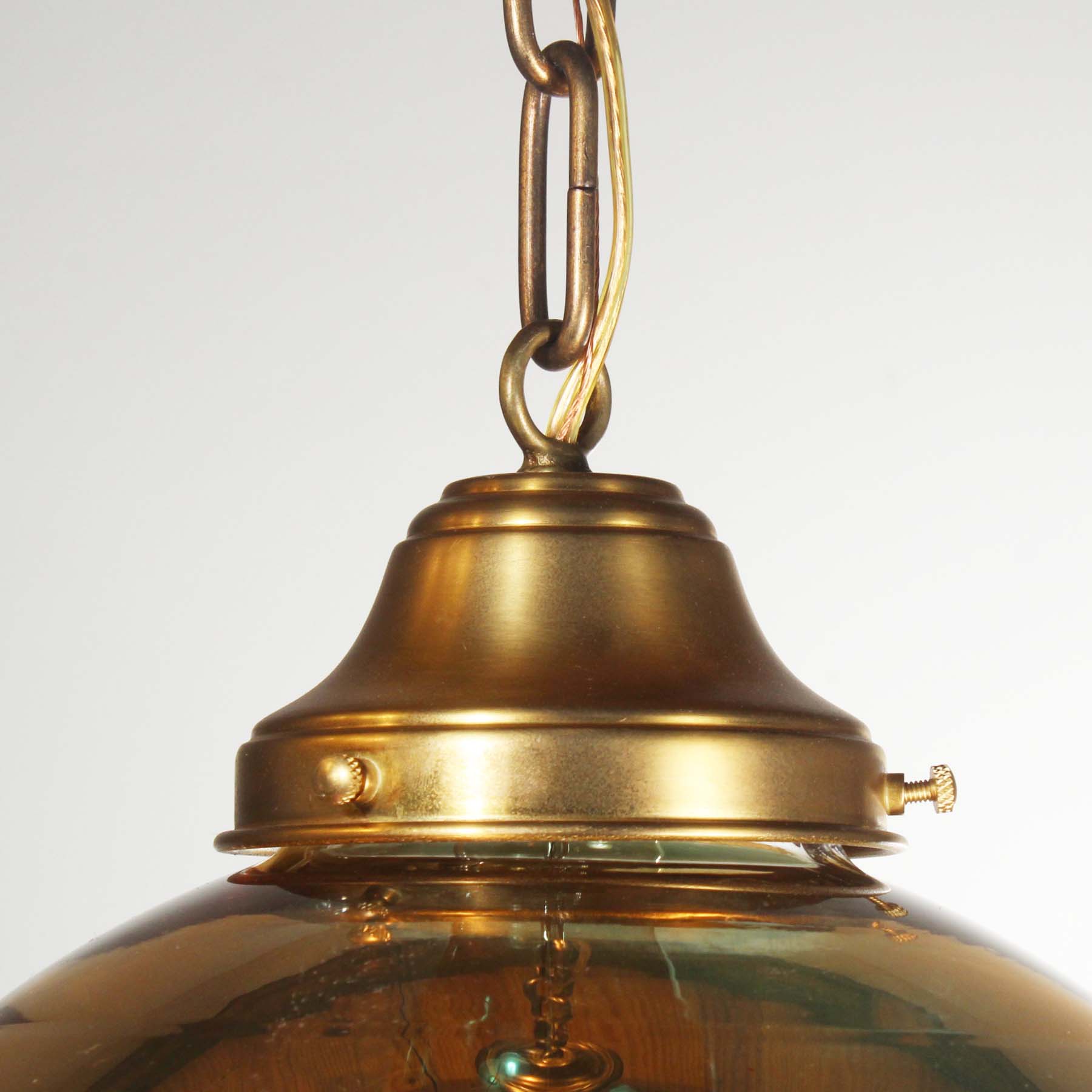 SOLD Mirrored Glass Ball Pendant Lights, Vintage Lighting-67671