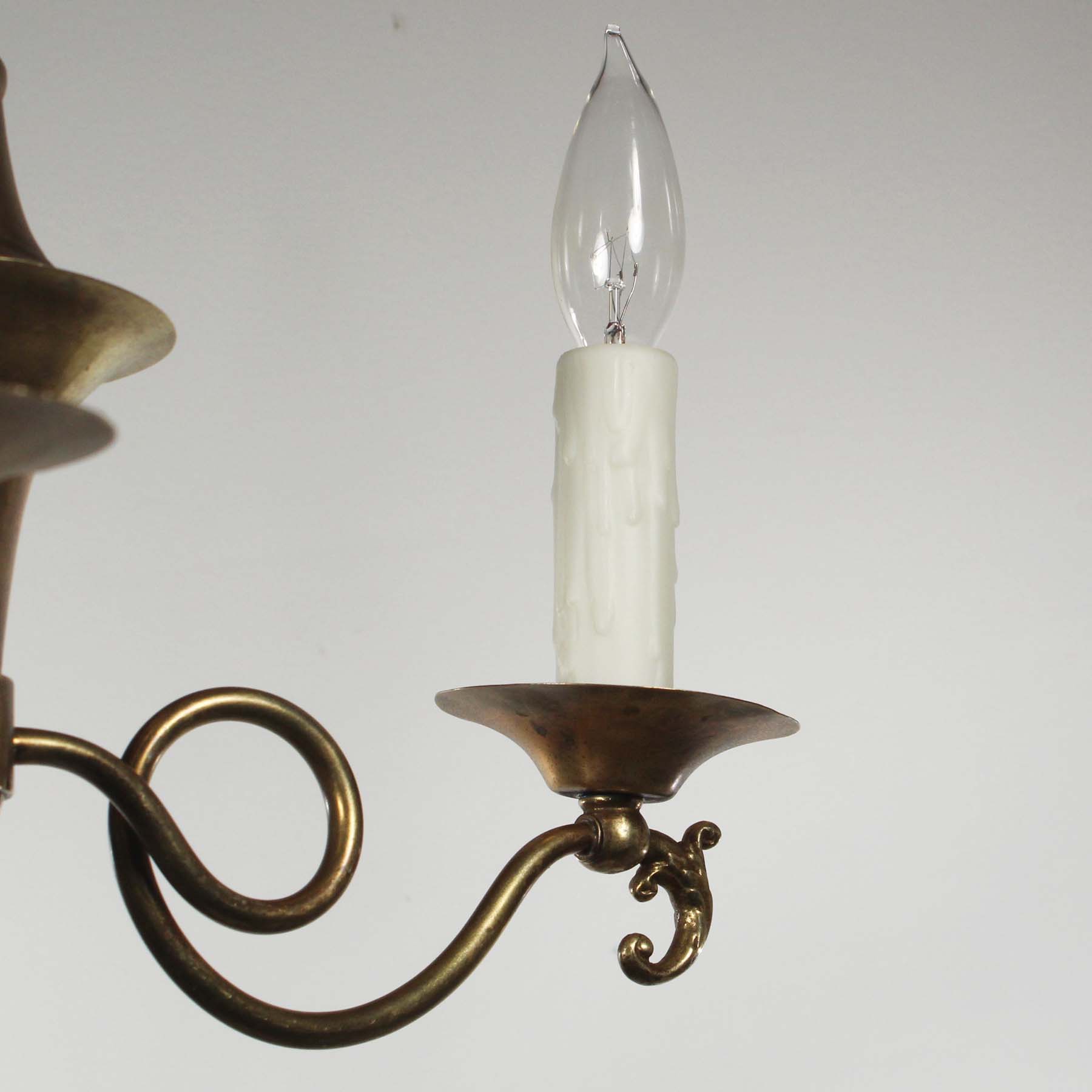 SOLD Antique Colonial Revival Brass Chandelier, c.1930-67610
