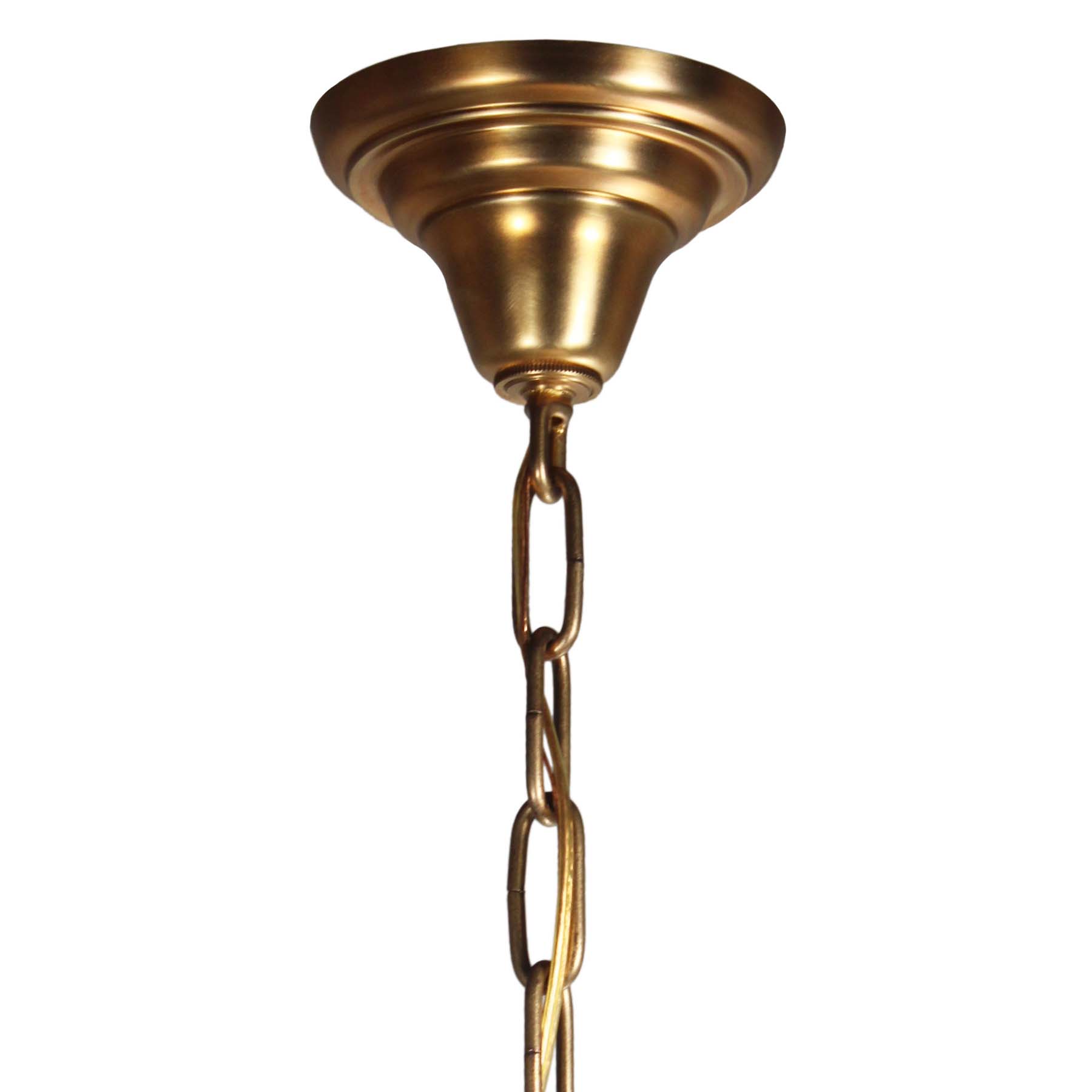SOLD Antique Schoolhouse Pendant Light with Unusual Shade-67683