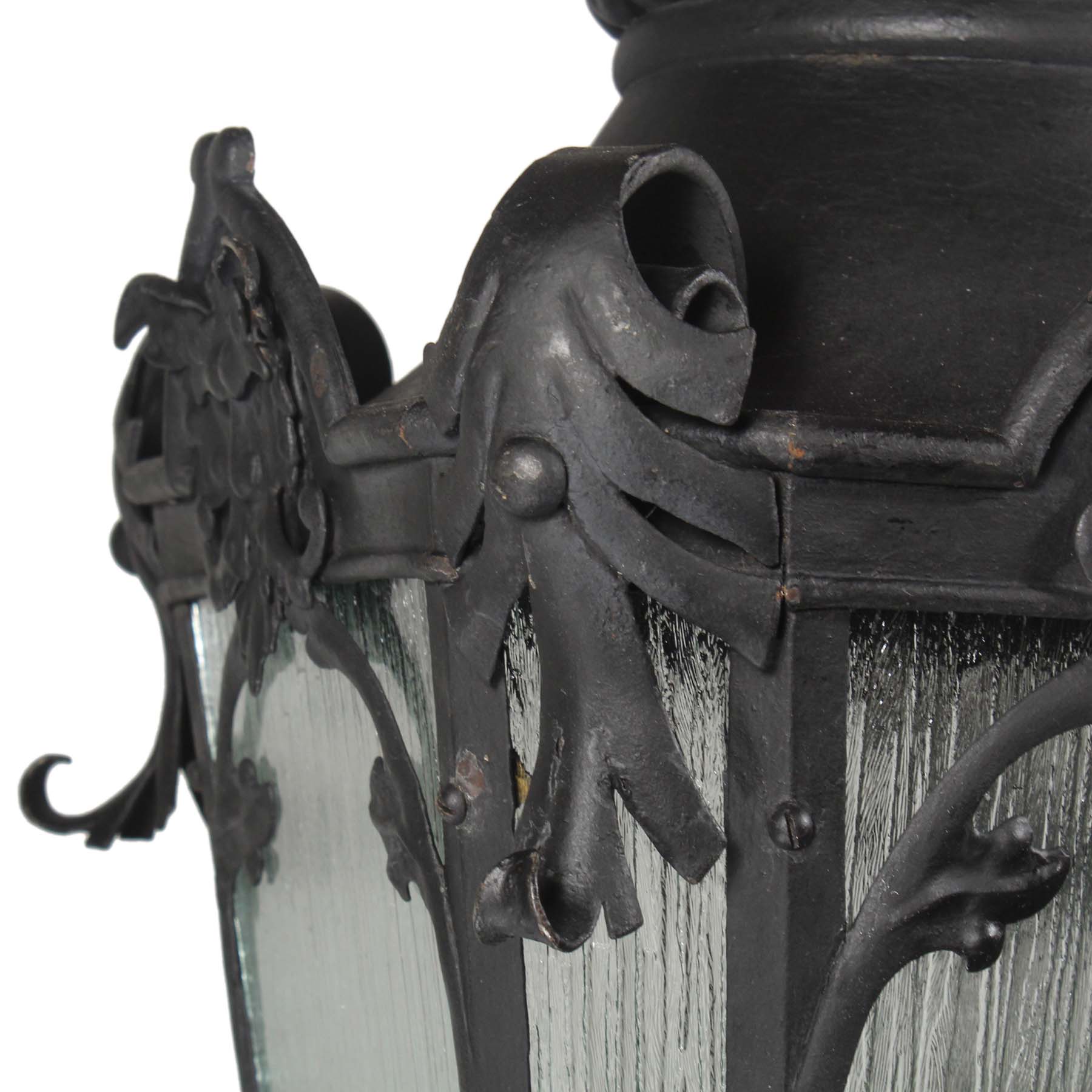 SOLD Antique Hand Riveted Figural Iron Lantern, c. 1880 -67844