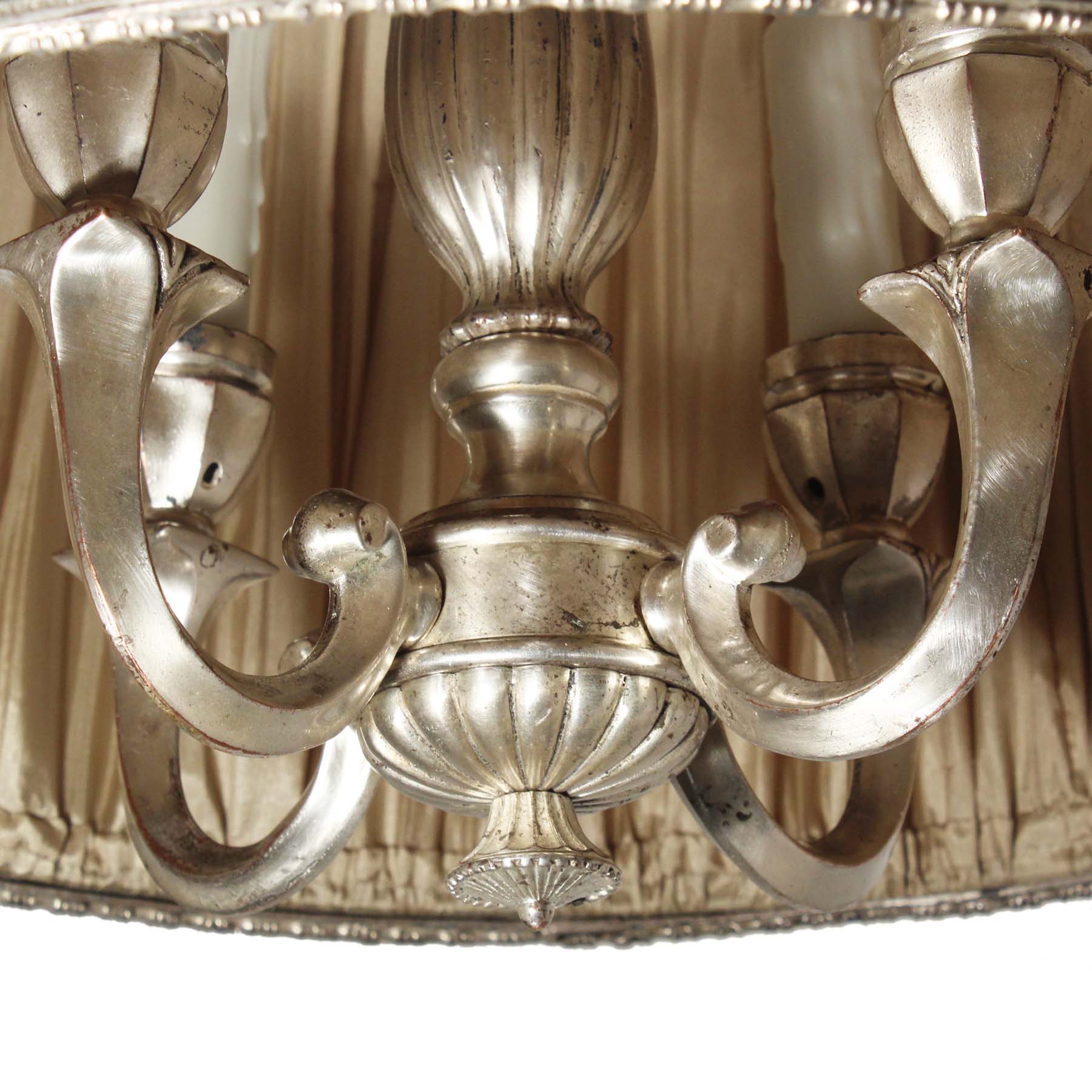 SOLD Antique Neoclassical Pendant Light, Silver Plate-67867