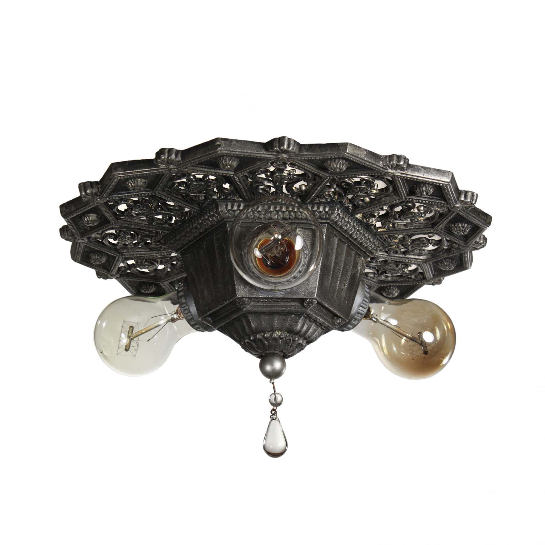 SOLD Antique Art Deco Flush Mount Fixture, c.1930-0